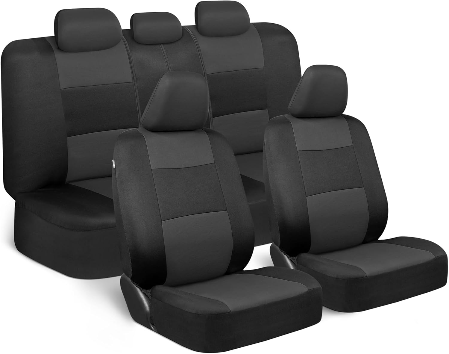 BDK PolyPro Car Seat Covers Full Set in Charcoal on Black – Front and Rear Split Bench for Cars, Easy to Install Cover Set, Accessories Auto Trucks Van SUV BDK PolyPro Car Seat Covers Full Set in Charcoal on Black – Front and Rear Split Bench for Cars, Easy to Install Cover Set, Accessories Auto Trucks Van SUV