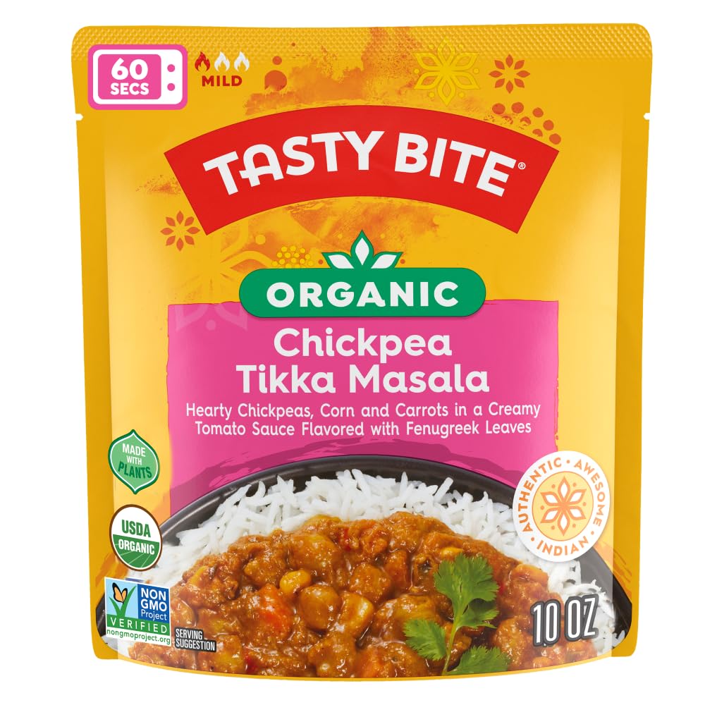 Tasty Bite Organic Chickpea Tikka Masala, Ready to Eat, Microwavable Entrée, Vegan, 10 Ounce (Pack of 6) Tasty Bite Organic Chickpea Tikka Masala, Ready to Eat, Microwavable Entrée, Vegan, 10 Ounce (Pack of 6)