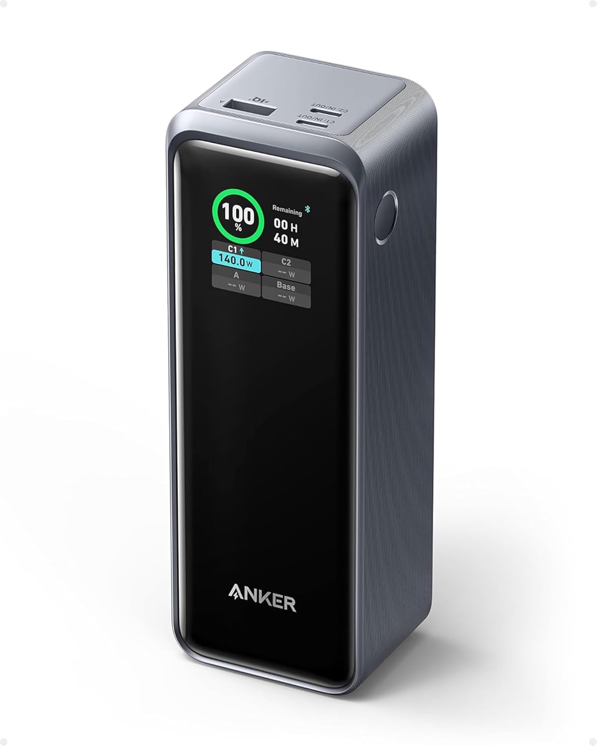 Anker Prime Power Bank, 27,650mAh 3-Port 250W Portable Charger for Travel, TSA-Approved, Smart App, for MacBook Pro/Air, iPhone 16/15/14 Series, Samsung, Laptops, and More (Charging Base Not Included) Anker Prime Power Bank, 27,650mAh 3-Port 250W Portable Charger for Travel, TSA-Approved, Smart App, for MacBook Pro/Air, iPhone 16/15/14 Series, Samsung, Laptops, and More (Charging Base Not Included)