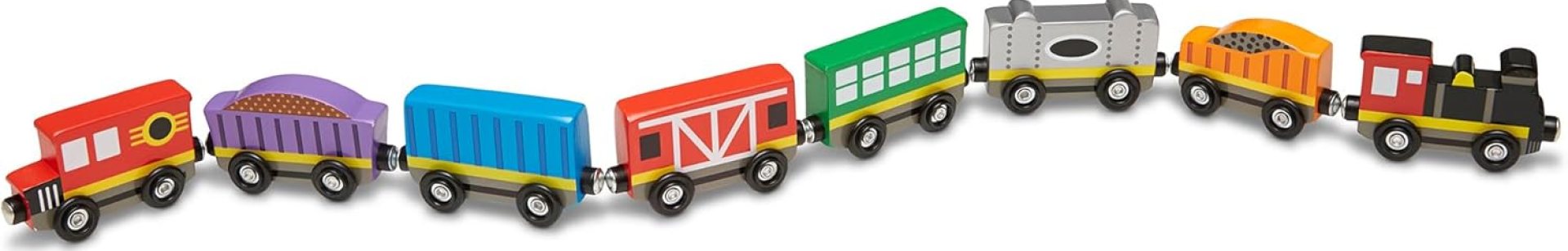 Melissa & Doug Wooden Magnetic Train Cars – 8 Piece Educational and Skill-Building Wooden Toy for Boys and Girls Magnetic Train, For Toddlers And Kids Ages 3+ Melissa & Doug Wooden Magnetic Train Cars – 8 Piece Educational and Skill-Building Wooden Toy for Boys and Girls Magnetic Train, For Toddlers And Kids Ages 3+