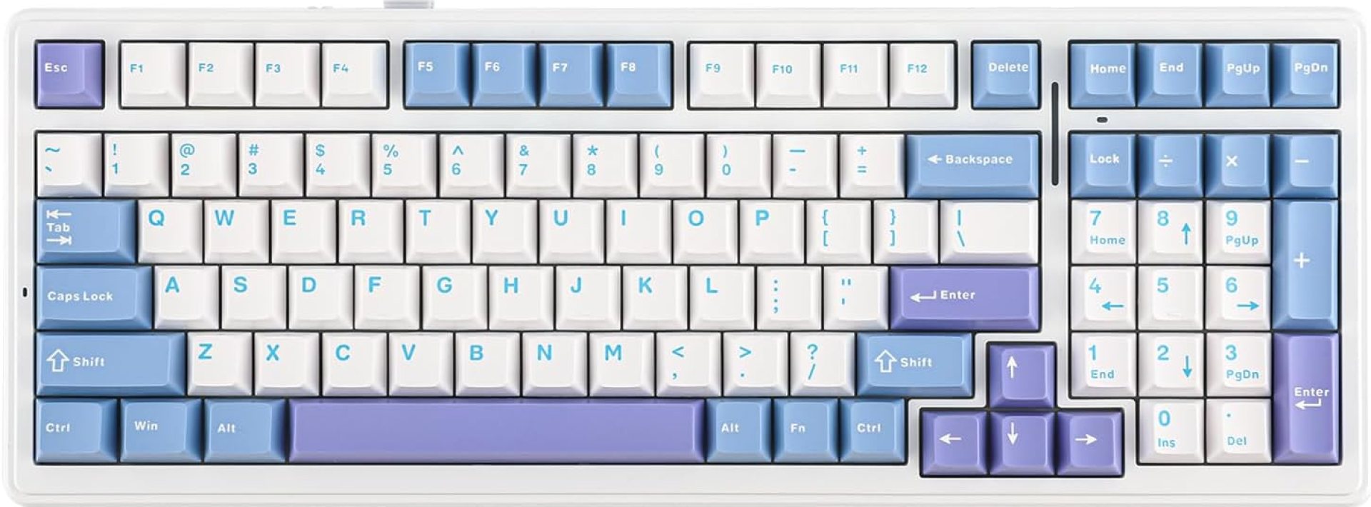 EPOMAKER x Aula F99 Wireless Mechanical Keyboard, Hot Swappable Gasket Custom Gaming Keyboard with Five-Layer Padding, Bluetooth/2.4GHz/USB-C, 8000mAh Battery (White Light Blue, Nimbus V3 Switch) EPOMAKER x Aula F99 Wireless Mechanical Keyboard, Hot Swappable Gasket Custom Gaming Keyboard with Five-Layer Padding, Bluetooth/2.4GHz/USB-C, 8000mAh Battery (White Light Blue, Nimbus V3 Switch)