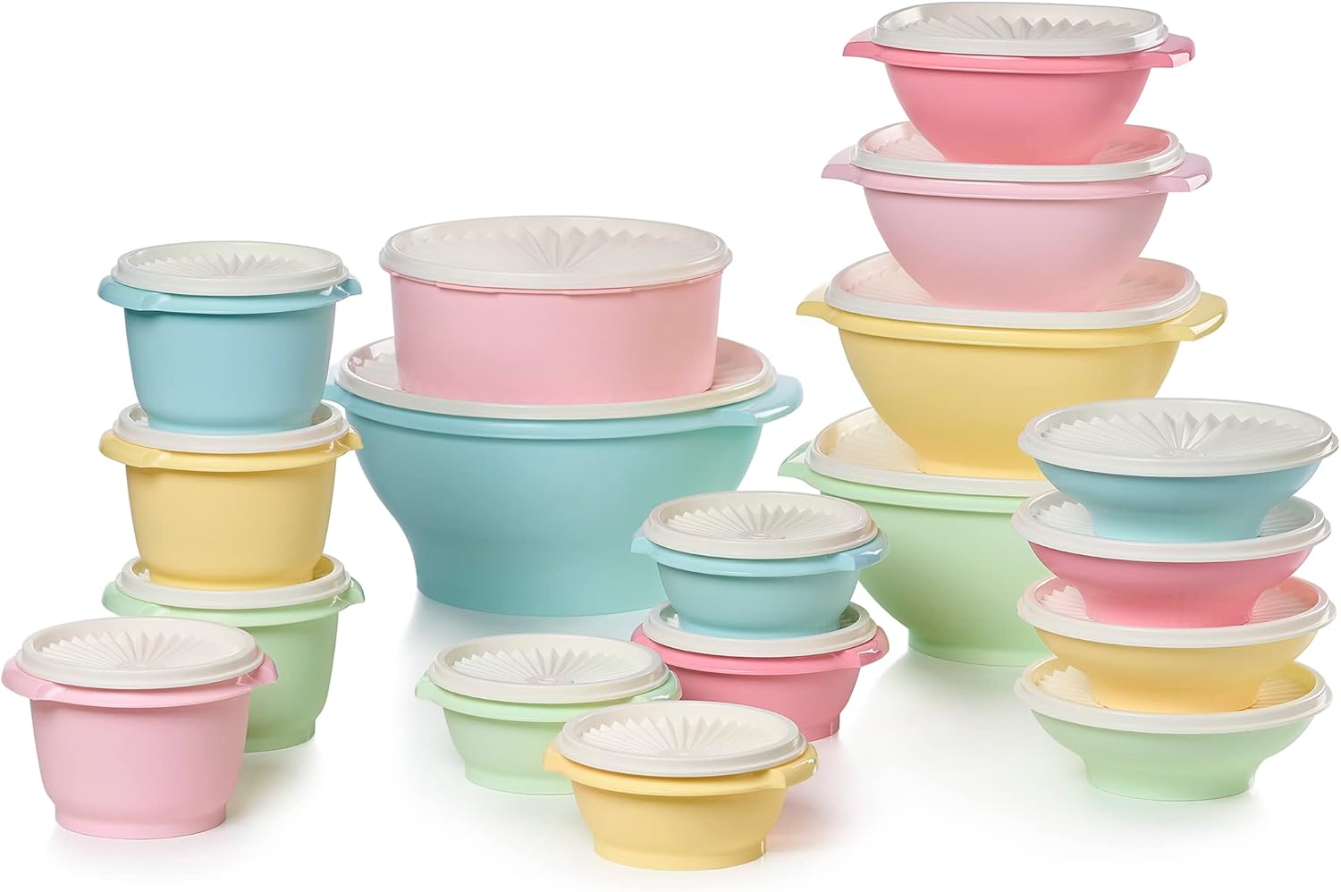 Tupperware Heritage Collection 36 Piece Food Storage Container Set in Vintage Colors- Dishwasher Safe & BPA Free – (18 containers + 18 lids) Tupperware Heritage Collection 36 Piece Food Storage Container Set in Vintage Colors- Dishwasher Safe & BPA Free – (18 containers + 18 lids)