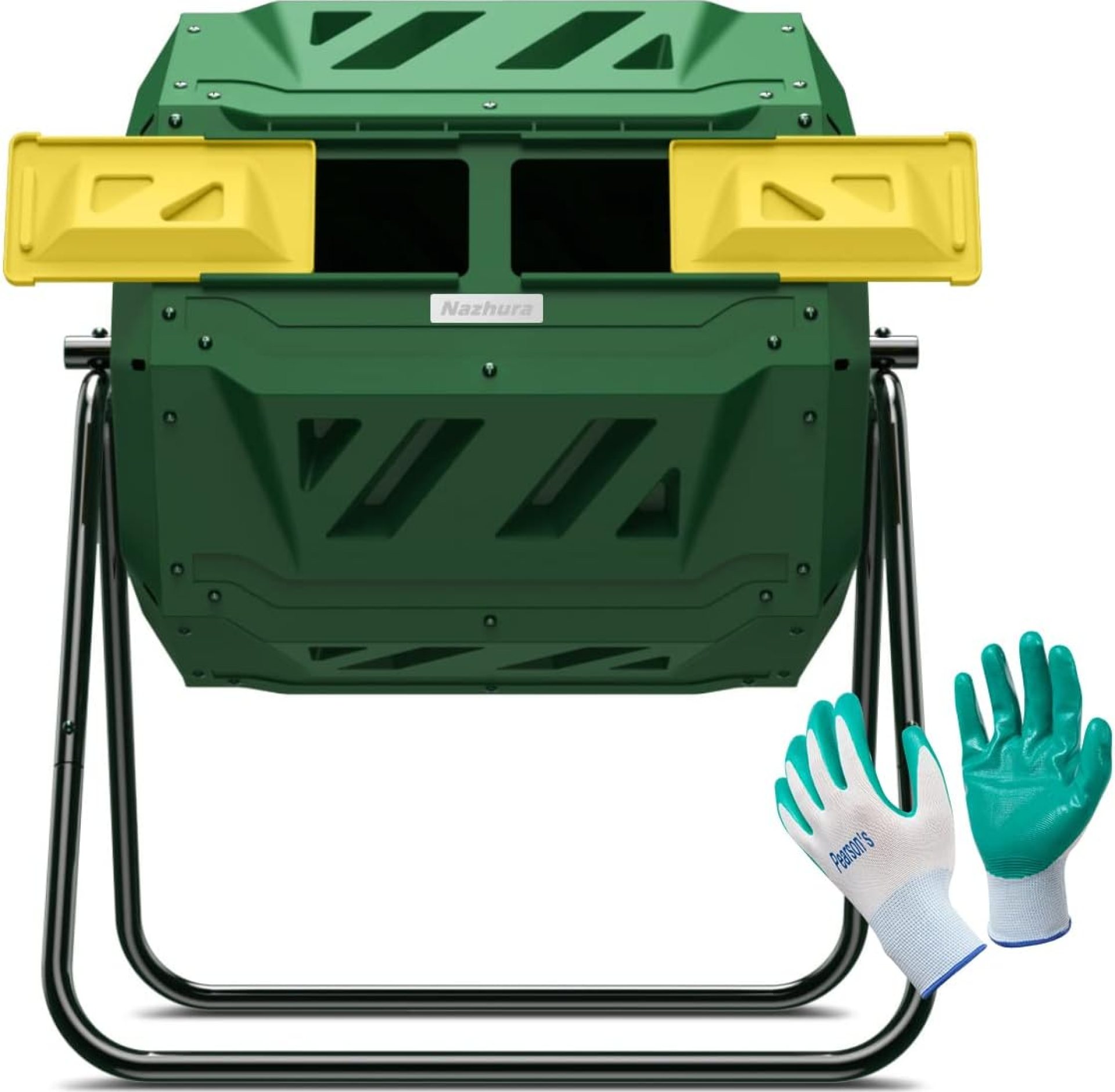 Compost Tumbler Bin Composter Dual Chamber 43 Gallon (Bundled with Pearson’s Gardening Gloves) Compost Tumbler Bin Composter Dual Chamber 43 Gallon (Bundled with Pearson’s Gardening Gloves)