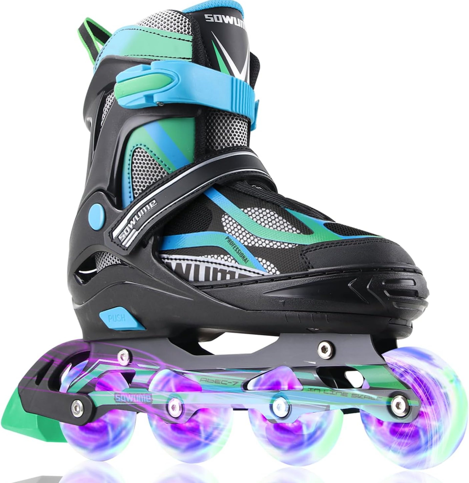 Sowume Adjustable Inline Skates for Girls and Boys, Roller Skates with All Light Up Wheels, Patines para Mujer for Kids and Adults, Men, Women Sowume Adjustable Inline Skates for Girls and Boys, Roller Skates with All Light Up Wheels, Patines para Mujer for Kids and Adults, Men, Women