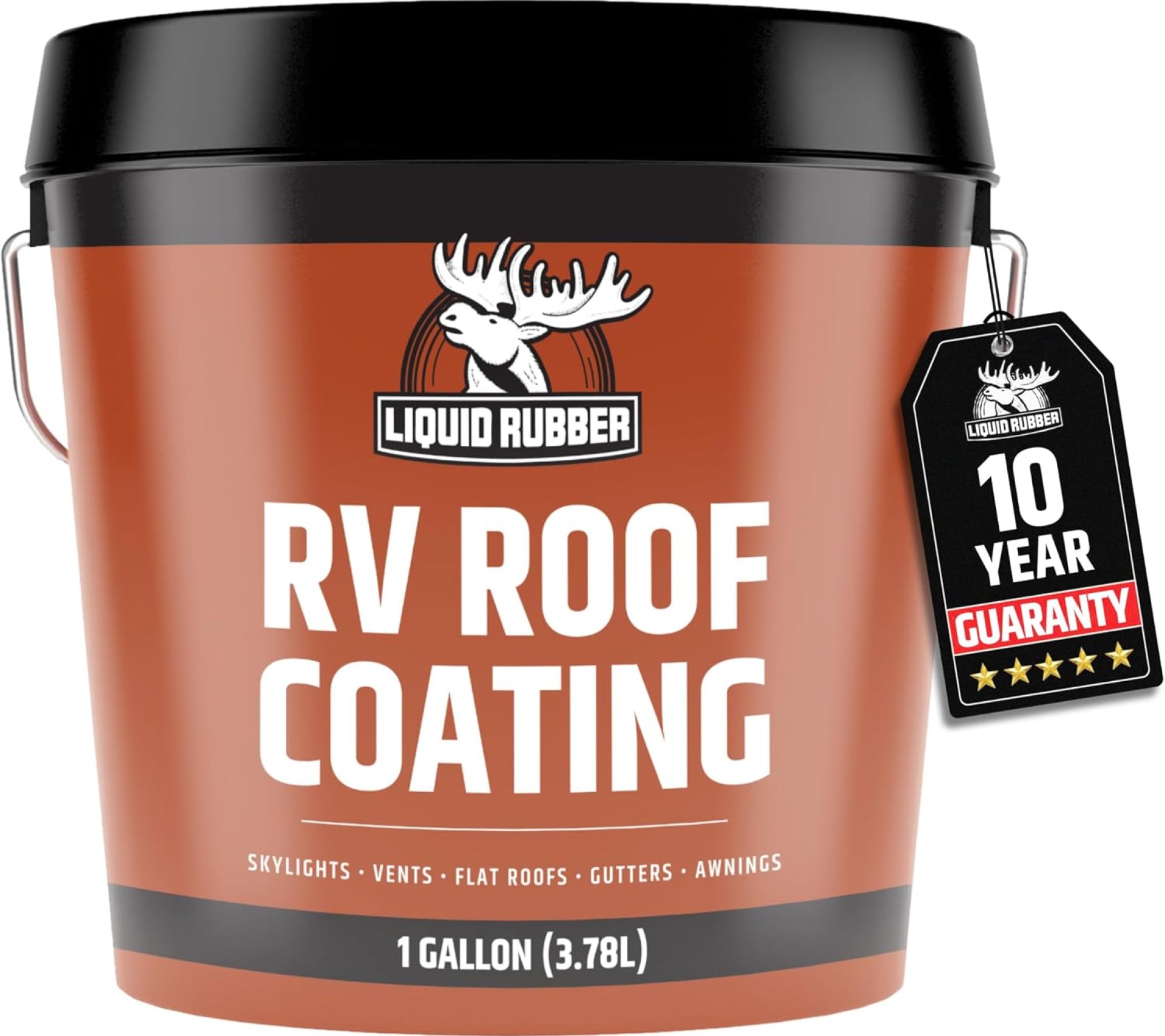 Liquid Rubber RV Roof Sealant- Professional-Grade Solar Reflective Flexible Waterproof Membrane Coating for EPDM, TPO, Fiberglass & Aluminum Camper & Travel Trailers- Brilliant White, 1 Gallon Liquid Rubber RV Roof Sealant- Professional-Grade Solar Reflective Flexible Waterproof Membrane Coating for EPDM, TPO, Fiberglass & Aluminum Camper & Travel Trailers- Brilliant White, 1 Gallon