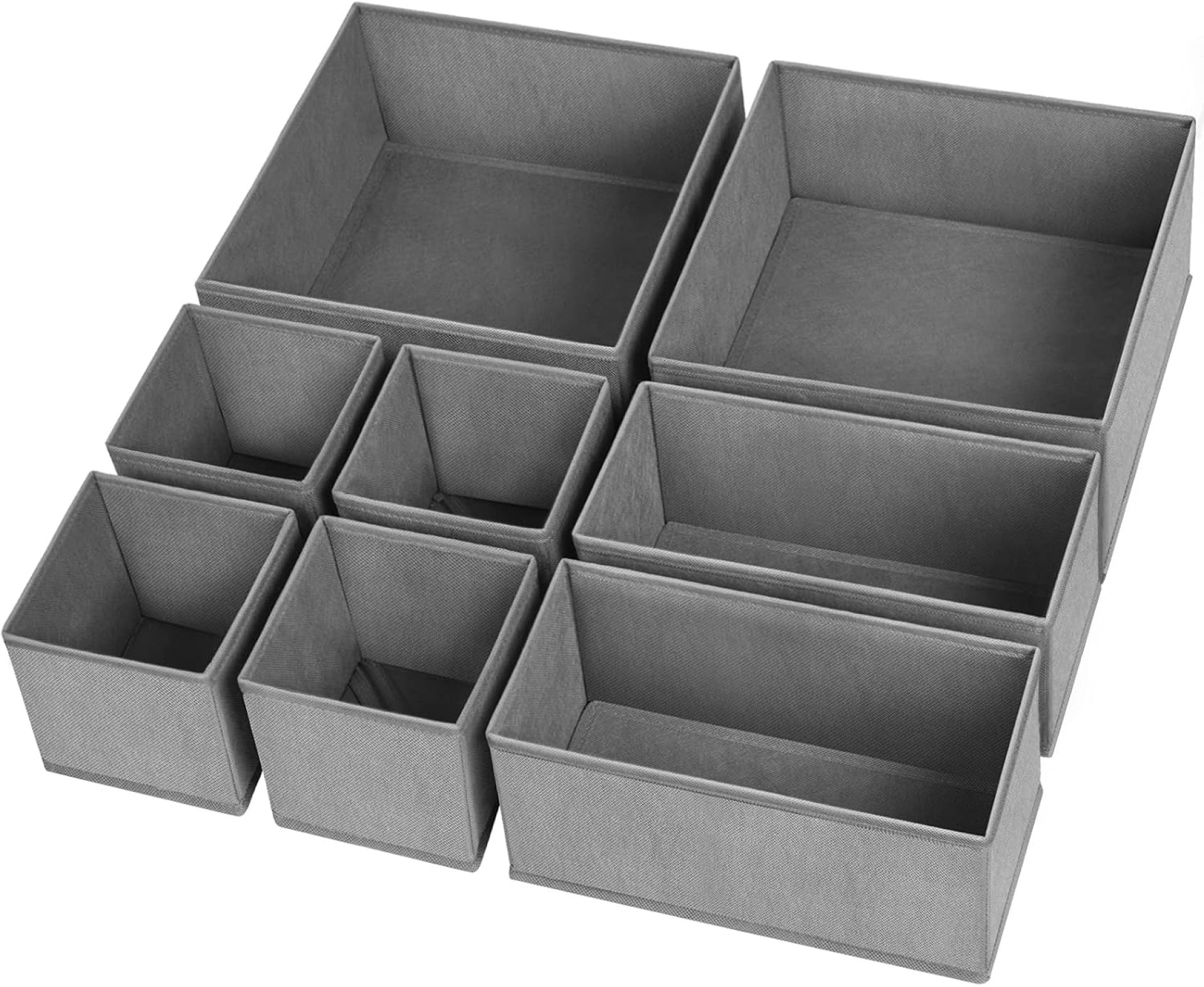 Criusia Drawer Organizer Clothes, 8 Pack Underwear Organizer, Foldable Closet Organizers and Storage Dresser Dividers for Clothes, Socks, Scarves, Ties (Gray) Criusia Drawer Organizer Clothes, 8 Pack Underwear Organizer, Foldable Closet Organizers and Storage Dresser Dividers for Clothes, Socks, Scarves, Ties (Gray)
