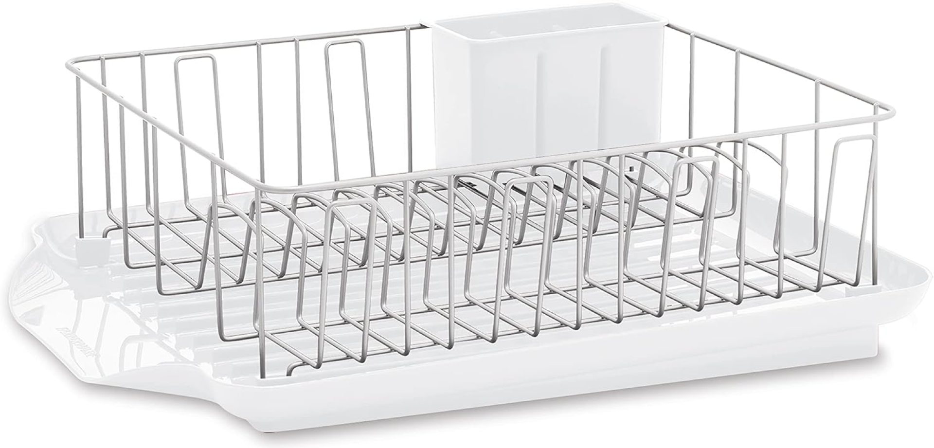 Farberware Classic Large Rust Resistant Full Dishrack with Removable 3 Compartment Flatware Caddy, Andlged Drain Board, 3-Piece, White Farberware Classic Large Rust Resistant Full Dishrack with Removable 3 Compartment Flatware Caddy, Andlged Drain Board, 3-Piece, White