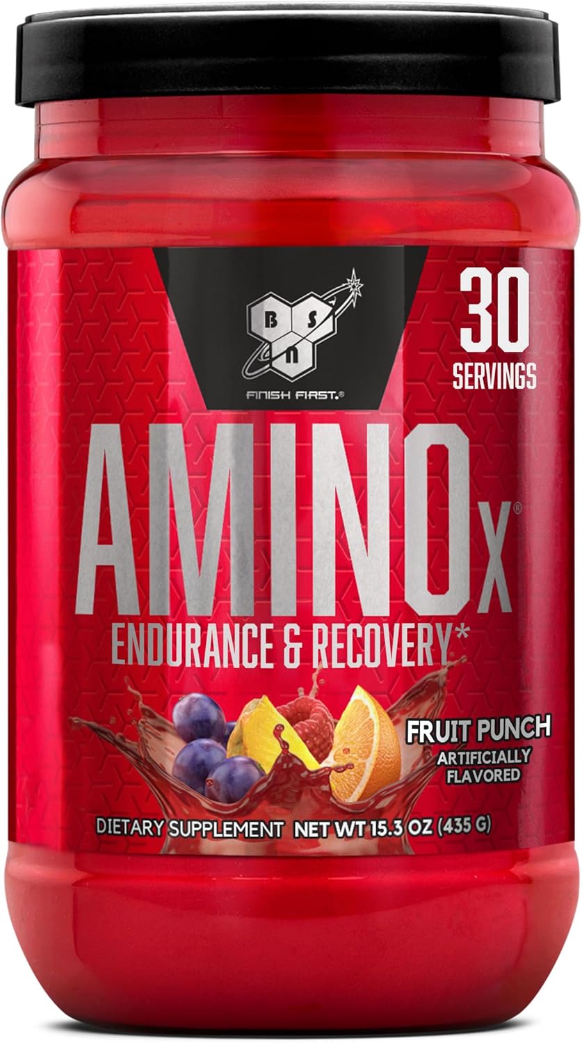 BSN Amino X Muscle Recovery & Endurance Powder with BCAAs, Intra Workout Support, 10 Grams of Amino Acids, Keto Friendly, Caffeine Free, Flavor: Fruit Punch, 30 servings (Packaging May Vary) BSN Amino X Muscle Recovery & Endurance Powder with BCAAs, Intra Workout Support, 10 Grams of Amino Acids, Keto Friendly, Caffeine Free, Flavor: Fruit Punch, 30 servings (Packaging May Vary)