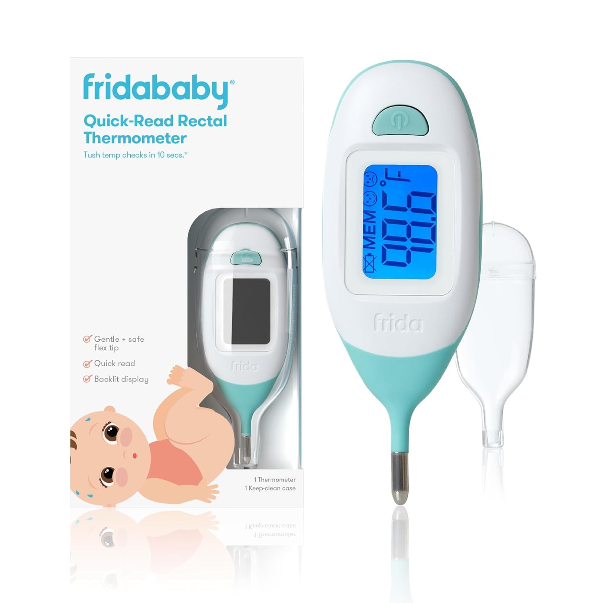 Frida Baby Rectal Thermometer for Baby Digital Fever Thermometer for Babies, Newborns & Infants, FSA/ HSA Eligible Frida Baby Rectal Thermometer for Baby Digital Fever Thermometer for Babies, Newborns & Infants, FSA/ HSA Eligible