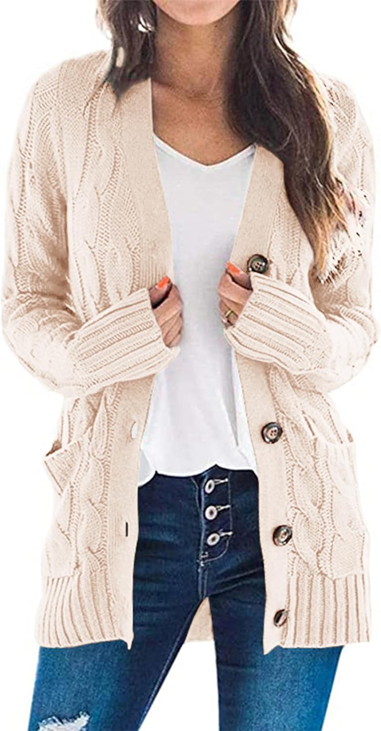 PRETTYGARDEN Women’s Open Front Cardigan Sweaters Fall Fashion Button Down Cable Knit Chunky Winter Outerwear Coats PRETTYGARDEN Women’s Open Front Cardigan Sweaters Fall Fashion Button Down Cable Knit Chunky Winter Outerwear Coats
