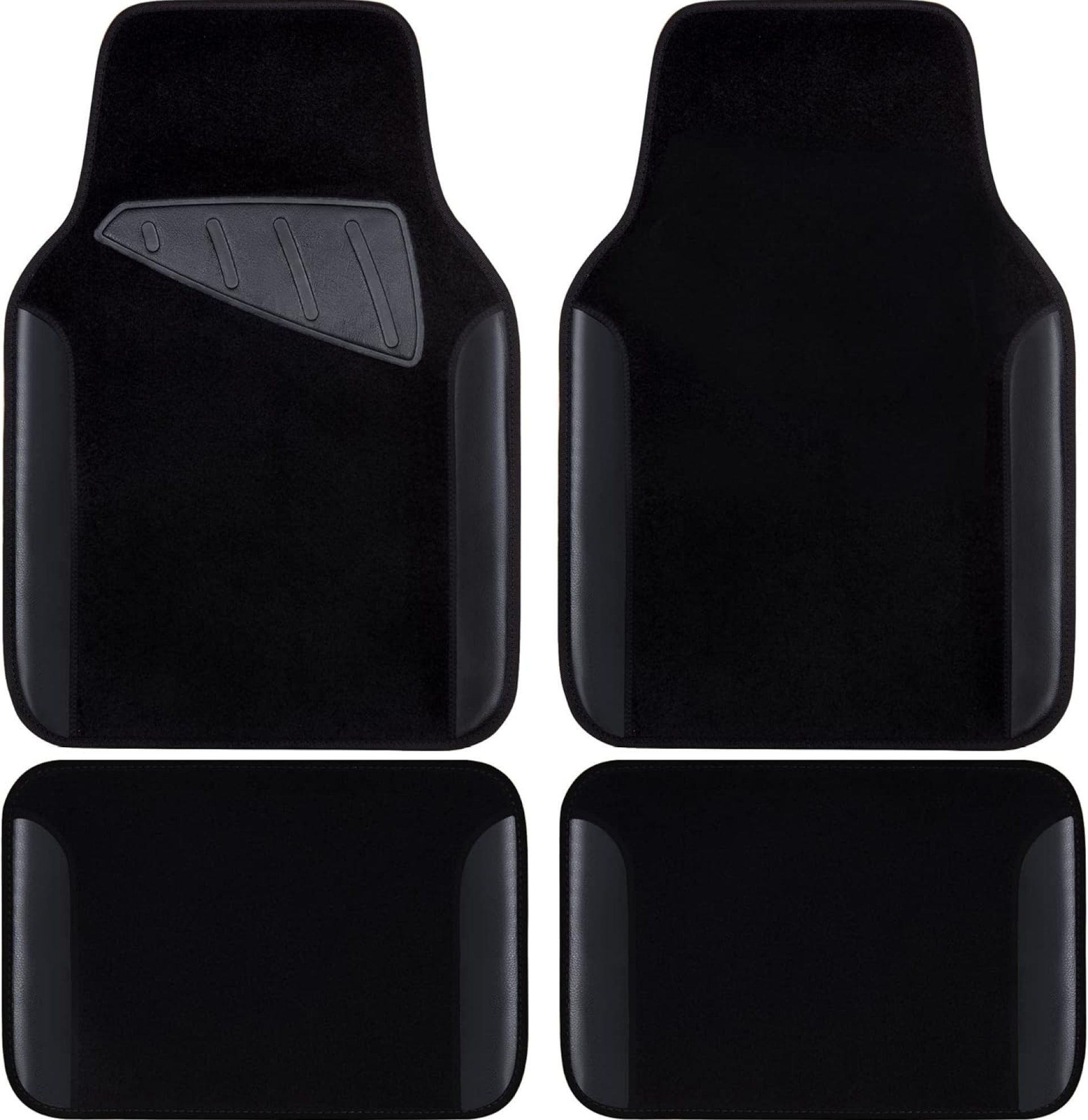 CAR PASS Waterproof Universal Fit Car Floor Mats, Faux Leather Car Carpet Mats, Black Car Mats with Anti-Slip Nibbs Backing & Driver Heel Pad Fit for SUV,Vans,sedans, Trucks,Set of 4pcs(All Black) CAR PASS Waterproof Universal Fit Car Floor Mats, Faux Leather Car Carpet Mats, Black Car Mats with Anti-Slip Nibbs Backing & Driver Heel Pad Fit for SUV,Vans,sedans, Trucks,Set of 4pcs(All Black)