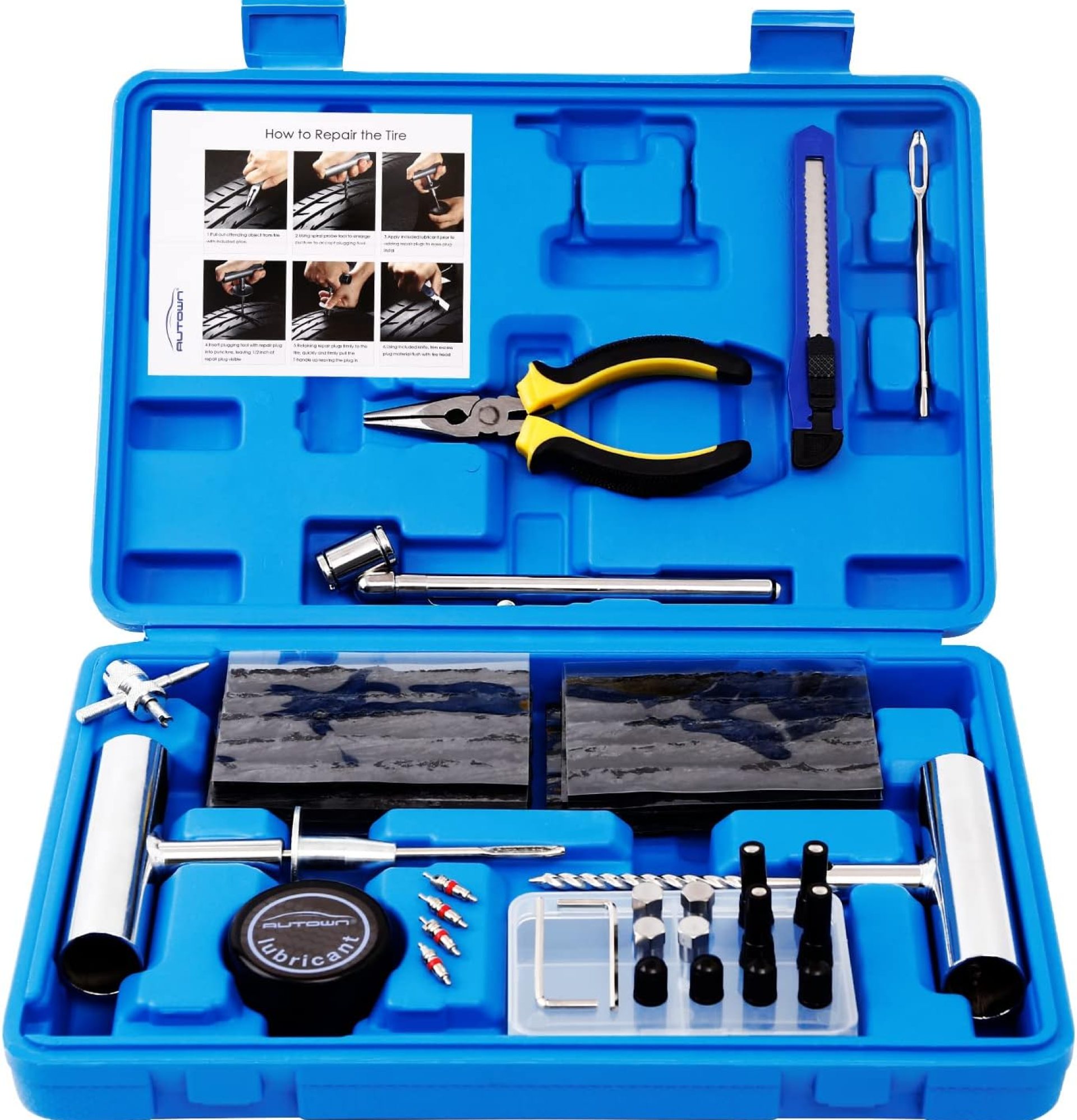 Tire Repair Kit – 68pcs Heavy Duty Tire Plug Kit, Universal Tire Repair Tools to Fix Punctures and Plug Flats Patch Kit for car Motorcycle, Truck, ARB,ATV, Tractor, RV, SUV, Trailer Tire Repair Kit – 68pcs Heavy Duty Tire Plug Kit, Universal Tire Repair Tools to Fix Punctures and Plug Flats Patch Kit for car Motorcycle, Truck, ARB,ATV, Tractor, RV, SUV, Trailer