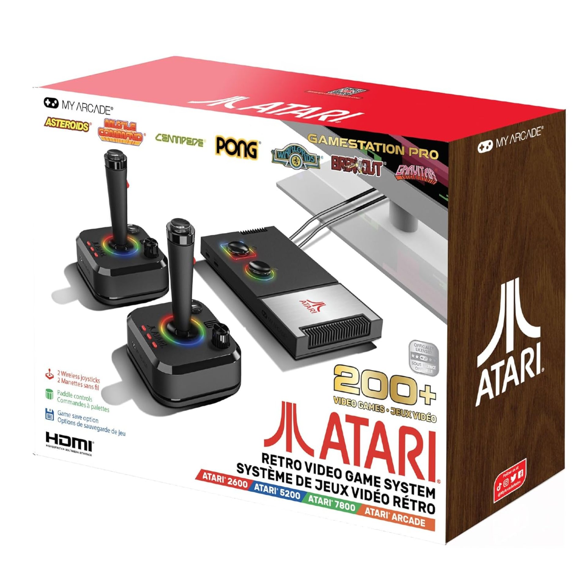 My Arcade Atari Game Station Pro: Retro Video Game Console with 200+ Games, Wireless Joysticks, RGB LED Lights, Atari 2600/5200/7800 and More My Arcade Atari Game Station Pro: Retro Video Game Console with 200+ Games, Wireless Joysticks, RGB LED Lights, Atari 2600/5200/7800 and More