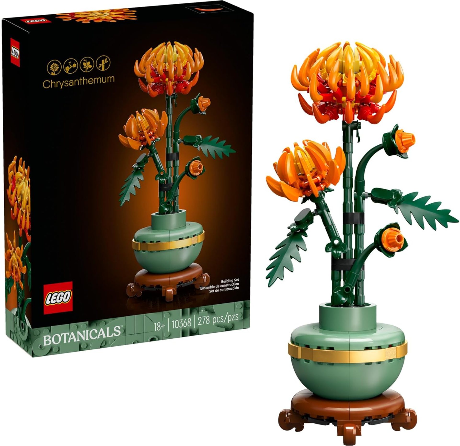 LEGO Botanicals Chrysanthemum Building Set for Adults Ages 18+ – Artificial Flower for Dinner Table Centerpieces & Decoration – 10368 LEGO Botanicals Chrysanthemum Building Set for Adults Ages 18+ – Artificial Flower for Dinner Table Centerpieces & Decoration – 10368