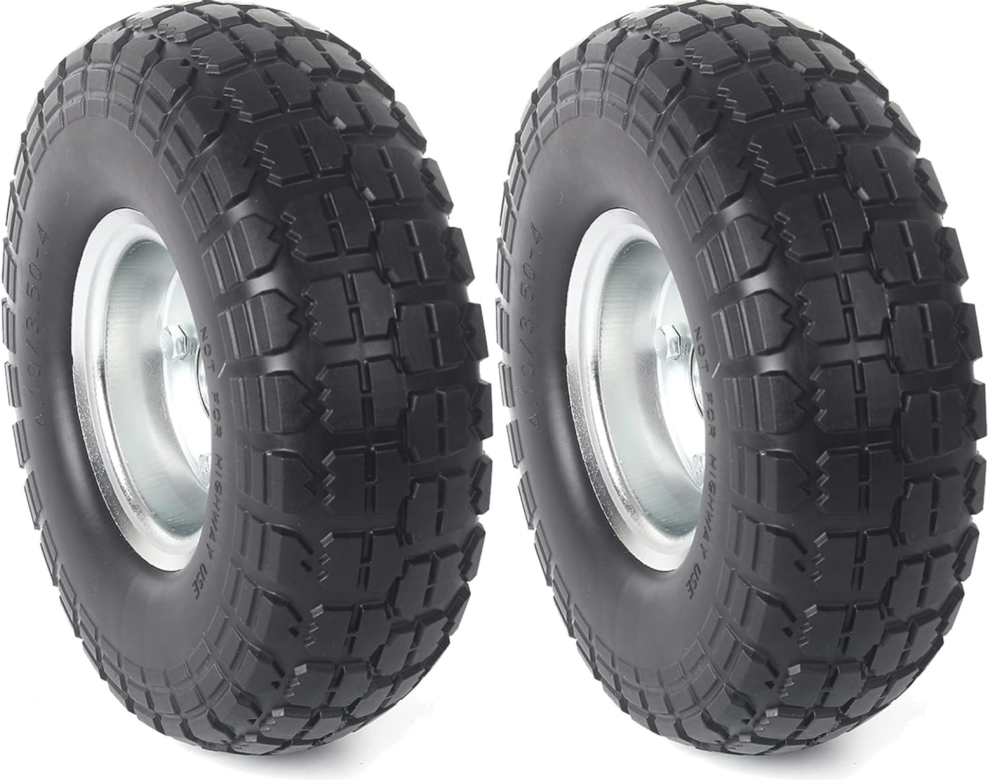 AR-PRO (2-Pack) 10-Inch Solid Rubber Tire Wheels – Replacement 4.10/3.50-4″ Flat Free Tire with 5/8″ Bearings, 2.2″ Offset Hub – Compatible with Hand Truck, Wheelbarrow, Dolly, Gorilla Carts AR-PRO (2-Pack) 10-Inch Solid Rubber Tire Wheels – Replacement 4.10/3.50-4″ Flat Free Tire with 5/8″ Bearings, 2.2″ Offset Hub – Compatible with Hand Truck, Wheelbarrow, Dolly, Gorilla Carts