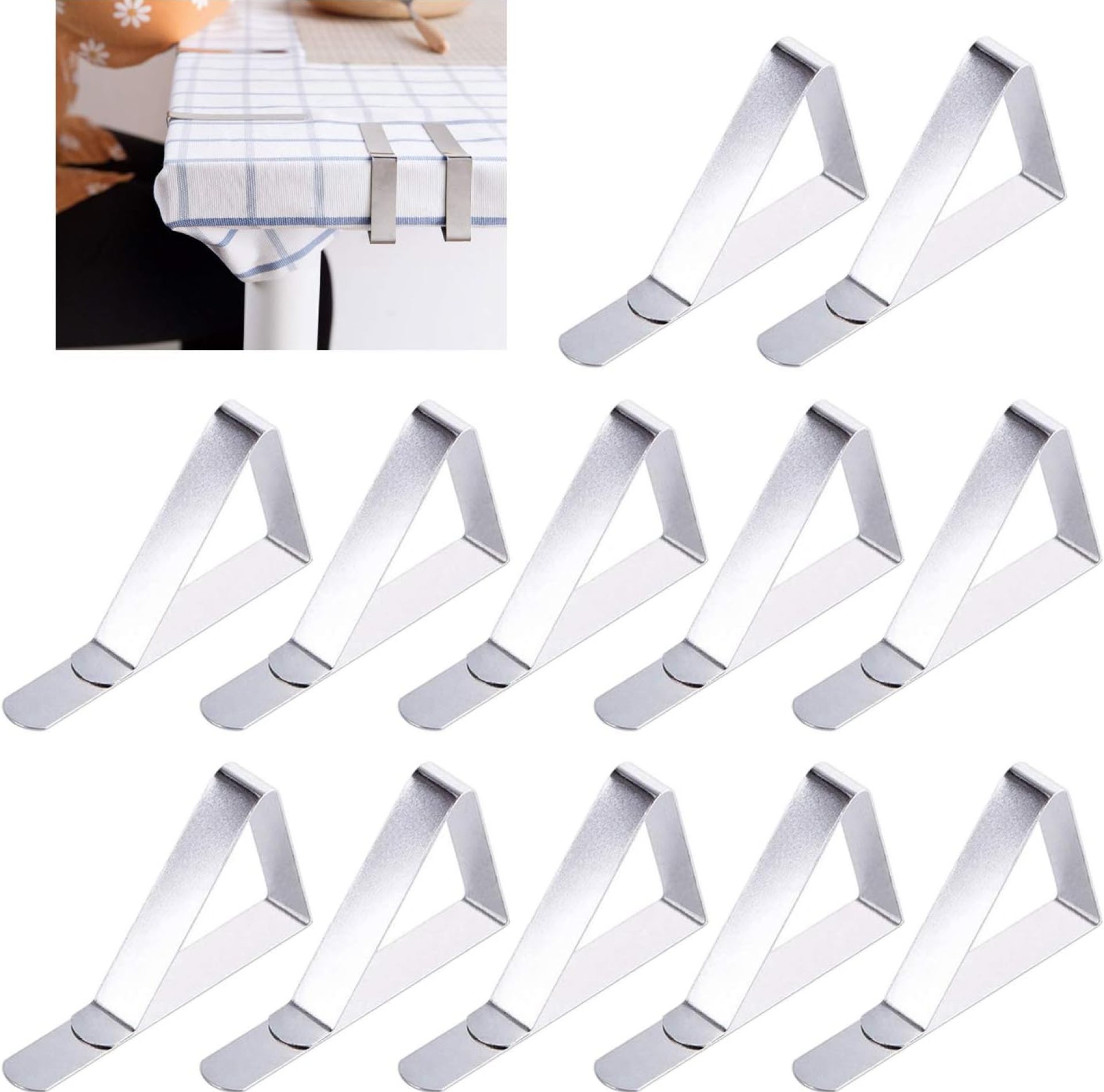 Tablecloth Clips,Picnic Table Clip,Stainless Steel Table Clips Rust-Free,Windproof for Outdoor Indoor Party, Camping, Wedding (Pack of 12) Tablecloth Clips,Picnic Table Clip,Stainless Steel Table Clips Rust-Free,Windproof for Outdoor Indoor Party, Camping, Wedding (Pack of 12)