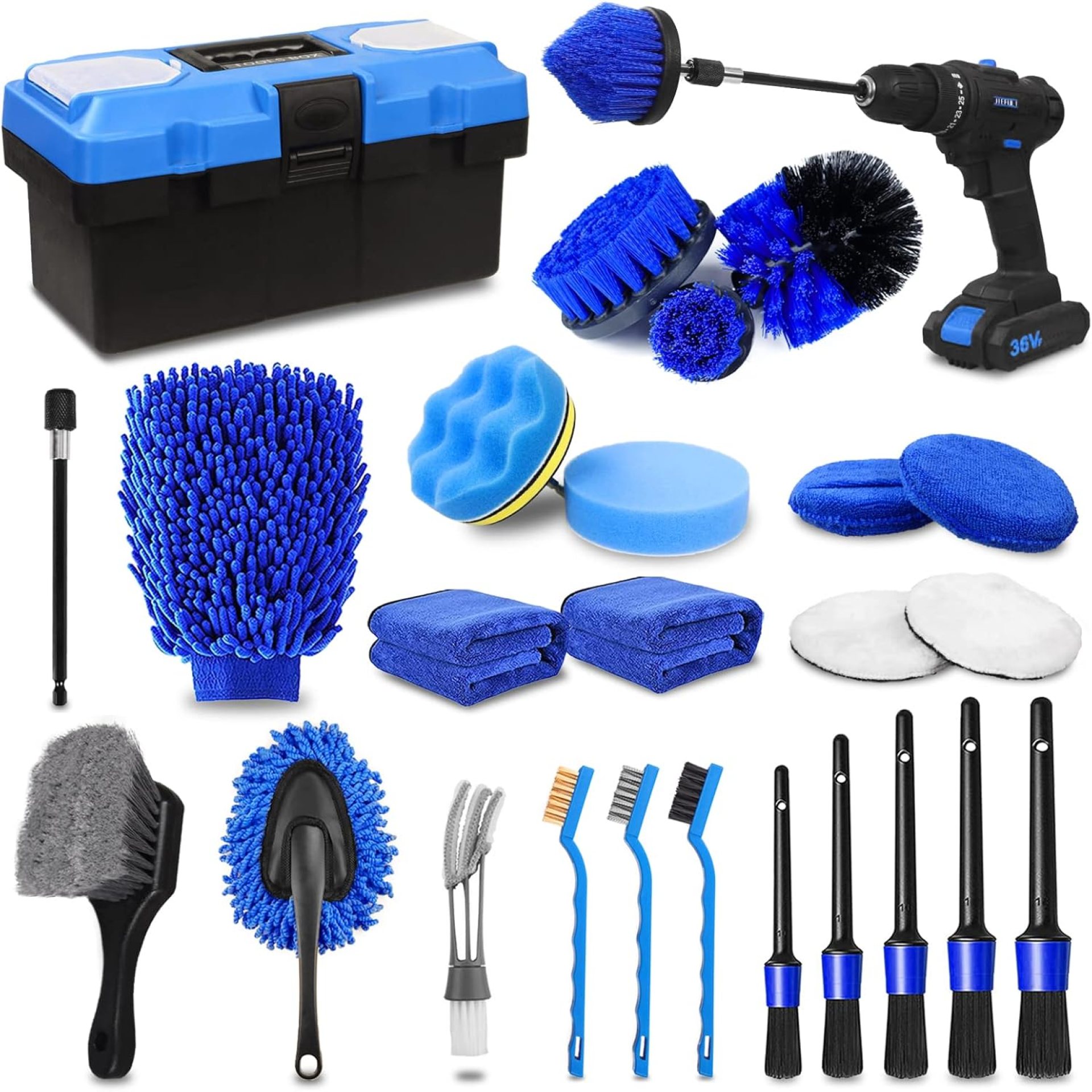 27Pcs Car Detailing Kit, Car Detailing Brush Set, Auto Detailing Drill Brush Set, Car Detailing Brushes, Car Wash Kit, Car Accessories, Car Cleaning Tools Kit for Interior, Exterior, Wheels 27Pcs Car Detailing Kit, Car Detailing Brush Set, Auto Detailing Drill Brush Set, Car Detailing Brushes, Car Wash Kit, Car Accessories, Car Cleaning Tools Kit for Interior, Exterior, Wheels