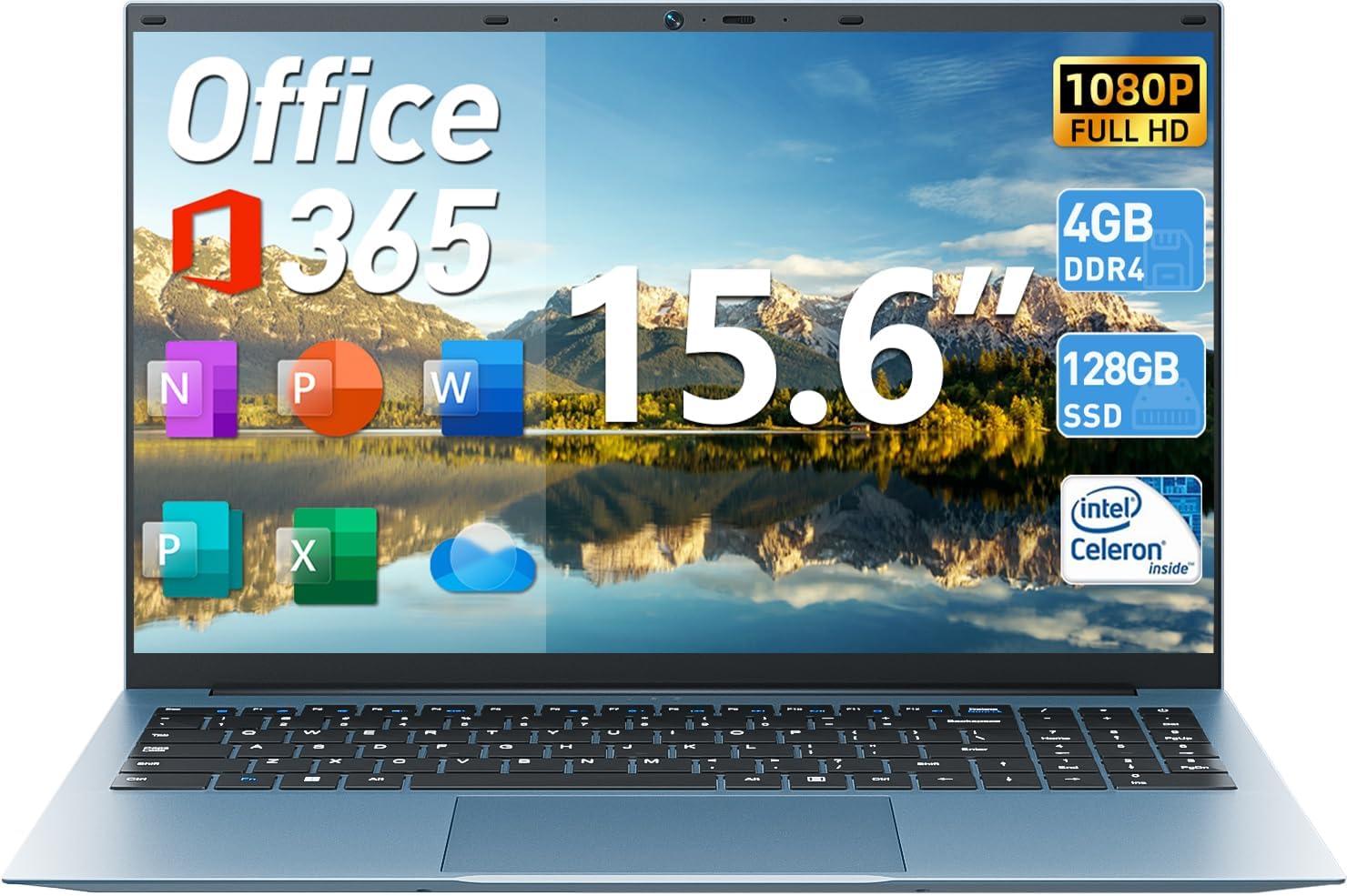 15.6 Inch Laptops, Windows 11 Laptop Computers, 4GB DDR4 128GB SSD, Celeron N5095 Quad-Core CPU(Up to 2.9GHz), 1 Year Office 365, WiFi 6, 7000mAh, USB 3.2 * 3, HDMI, Type-C, BT5.2(Gray) 15.6 Inch Laptops, Windows 11 Laptop Computers, 4GB DDR4 128GB SSD, Celeron N5095 Quad-Core CPU(Up to 2.9GHz), 1 Year Office 365, WiFi 6, 7000mAh, USB 3.2 * 3, HDMI, Type-C, BT5.2(Gray)