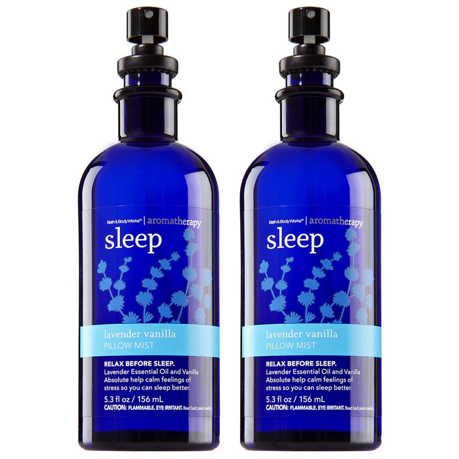Bath & Body Works Aromatherapy Sleep Lavender Vanilla Pillow Mist, 5.3 Fl Oz, 2-Pack (Packaging May Vary) Bath & Body Works Aromatherapy Sleep Lavender Vanilla Pillow Mist, 5.3 Fl Oz, 2-Pack (Packaging May Vary)