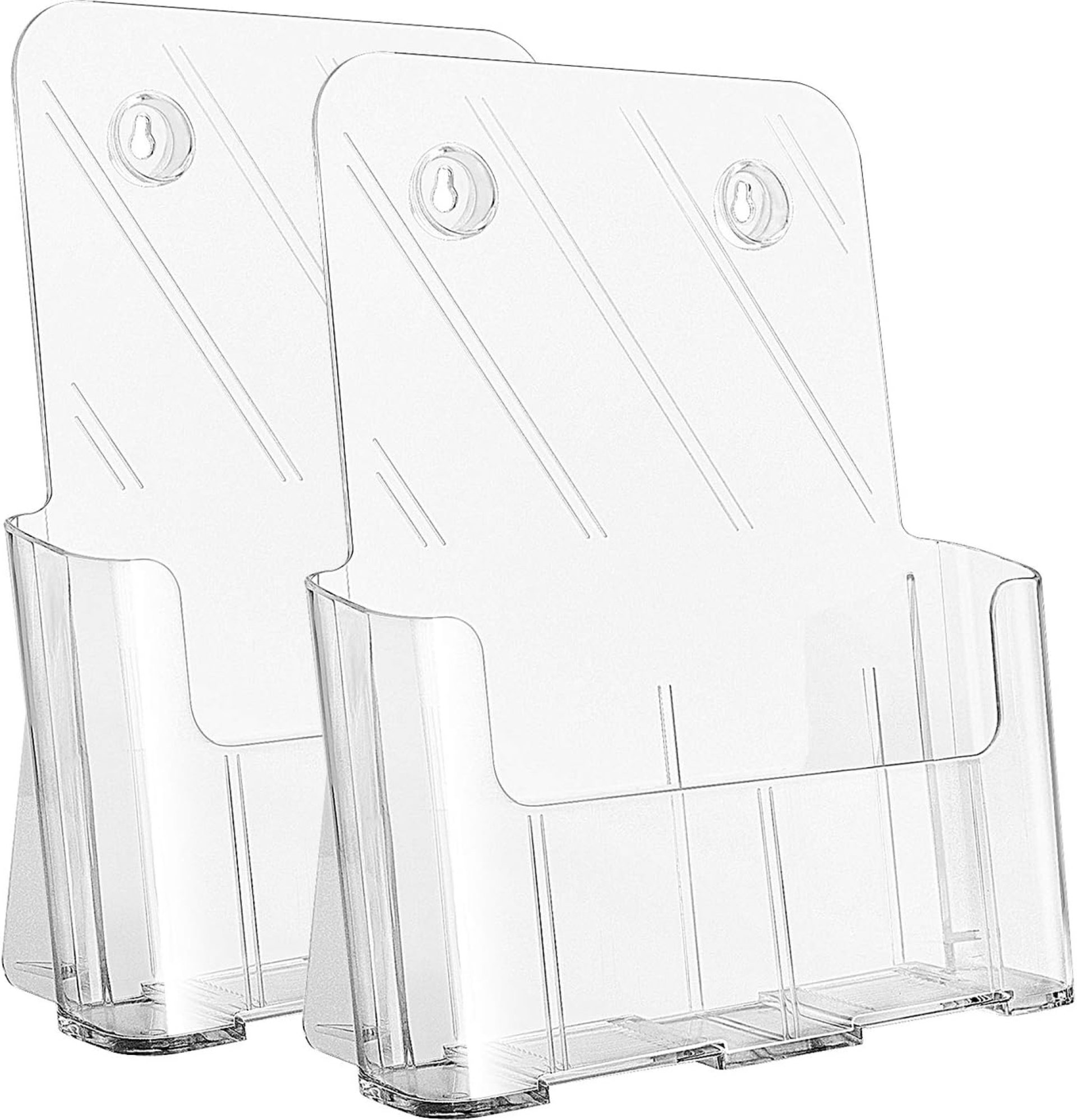 KTRIO Acrylic Brochure Holder 8.5 x 11 inch, Plastic Clear Literature Holders Rack Card Display Trifold Brochures Stand, Stands for Flyer, Pamphlet, Magazine, Booklet, Desk & Wall Mount, 2 Pack KTRIO Acrylic Brochure Holder 8.5 x 11 inch, Plastic Clear Literature Holders Rack Card Display Trifold Brochures Stand, Stands for Flyer, Pamphlet, Magazine, Booklet, Desk & Wall Mount, 2 Pack