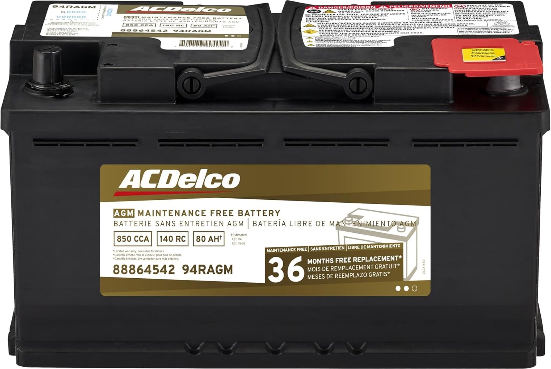 ACDelco Gold 94RAGM (88864542) 36 Month Warranty AGM BCI Group 94R Battery ACDelco Gold 94RAGM (88864542) 36 Month Warranty AGM BCI Group 94R Battery
