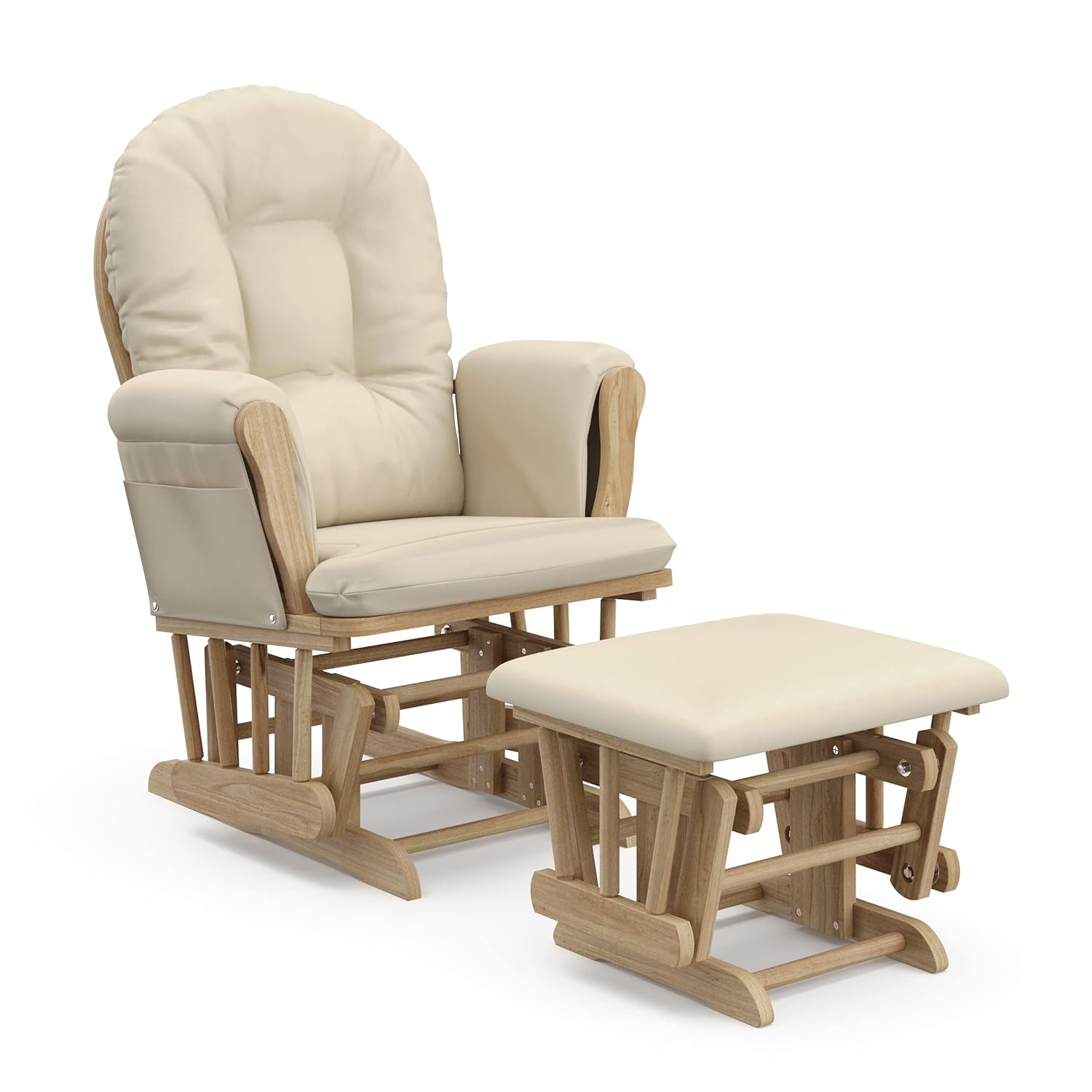 Storkcraft Premium Hoop Glider and Ottoman (Natural/Beige) – Padded Cushions with Storage Pocket, Smooth Rocking Motion, Easy to Assemble, Solid Hardwood Base Storkcraft Premium Hoop Glider and Ottoman (Natural/Beige) – Padded Cushions with Storage Pocket, Smooth Rocking Motion, Easy to Assemble, Solid Hardwood Base
