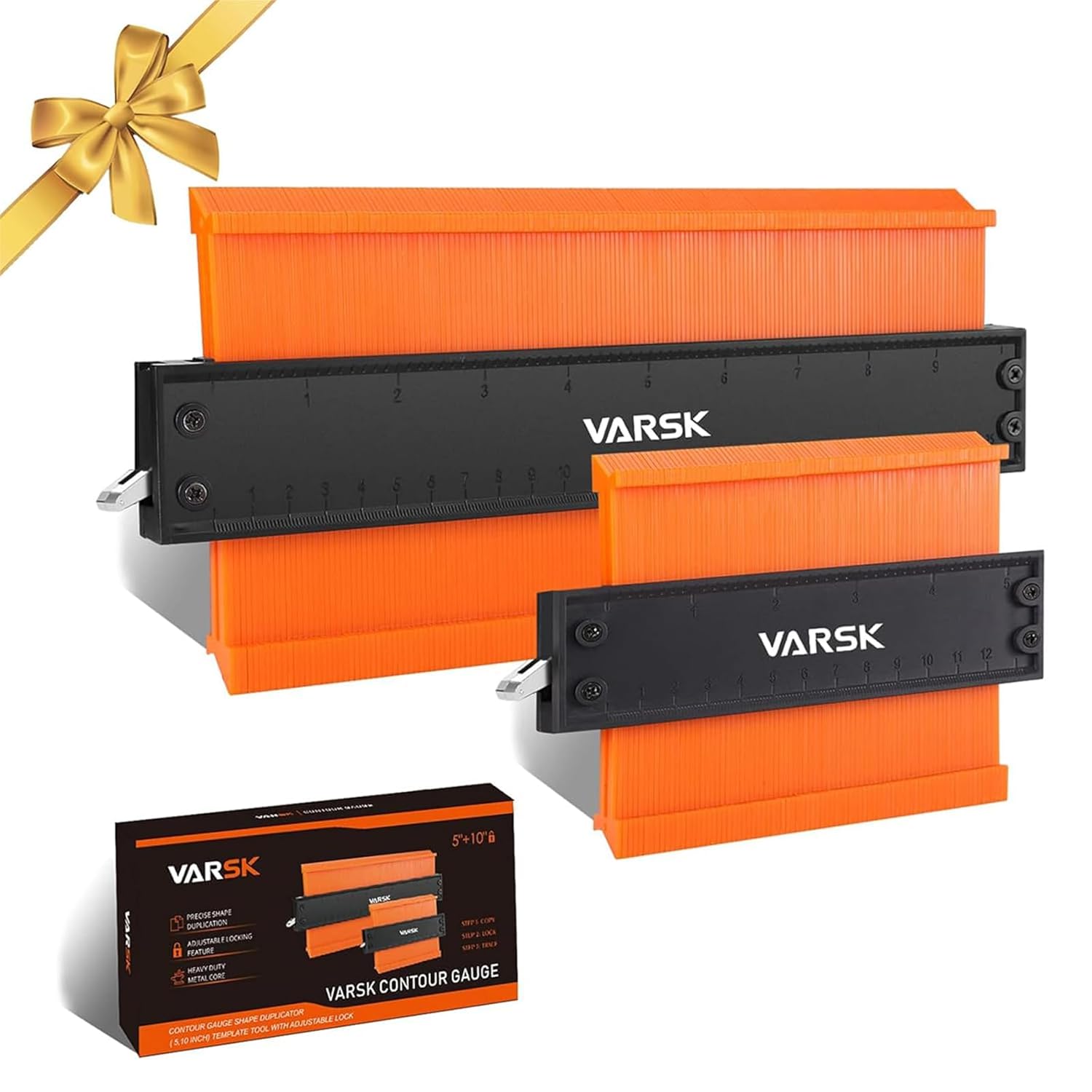 Mens Stocking Stuffers, Christmas Gifts for Men Dad Him – VARSK Contour Gauge Tool with Lock 5+10 Inch, Cool Gadgets for Men, Measuring Scribe Profile Tool, Woodworking Tools for Measuring Flooring Mens Stocking Stuffers, Christmas Gifts for Men Dad Him – VARSK Contour Gauge Tool with Lock 5+10 Inch, Cool Gadgets for Men, Measuring Scribe Profile Tool, Woodworking Tools for Measuring Flooring