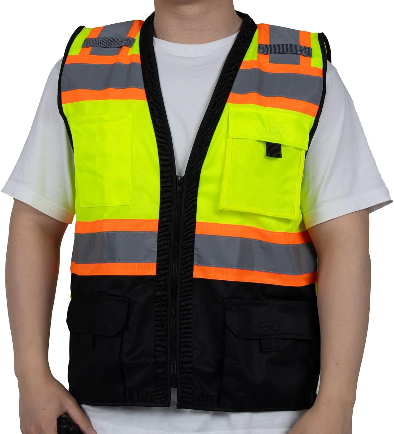 FONIRRA Safety Vest ANSI Class 2 High Visibility Reflective Vest for Men Women Construction Work Vest with Pockets and Zipper FONIRRA Safety Vest ANSI Class 2 High Visibility Reflective Vest for Men Women Construction Work Vest with Pockets and Zipper
