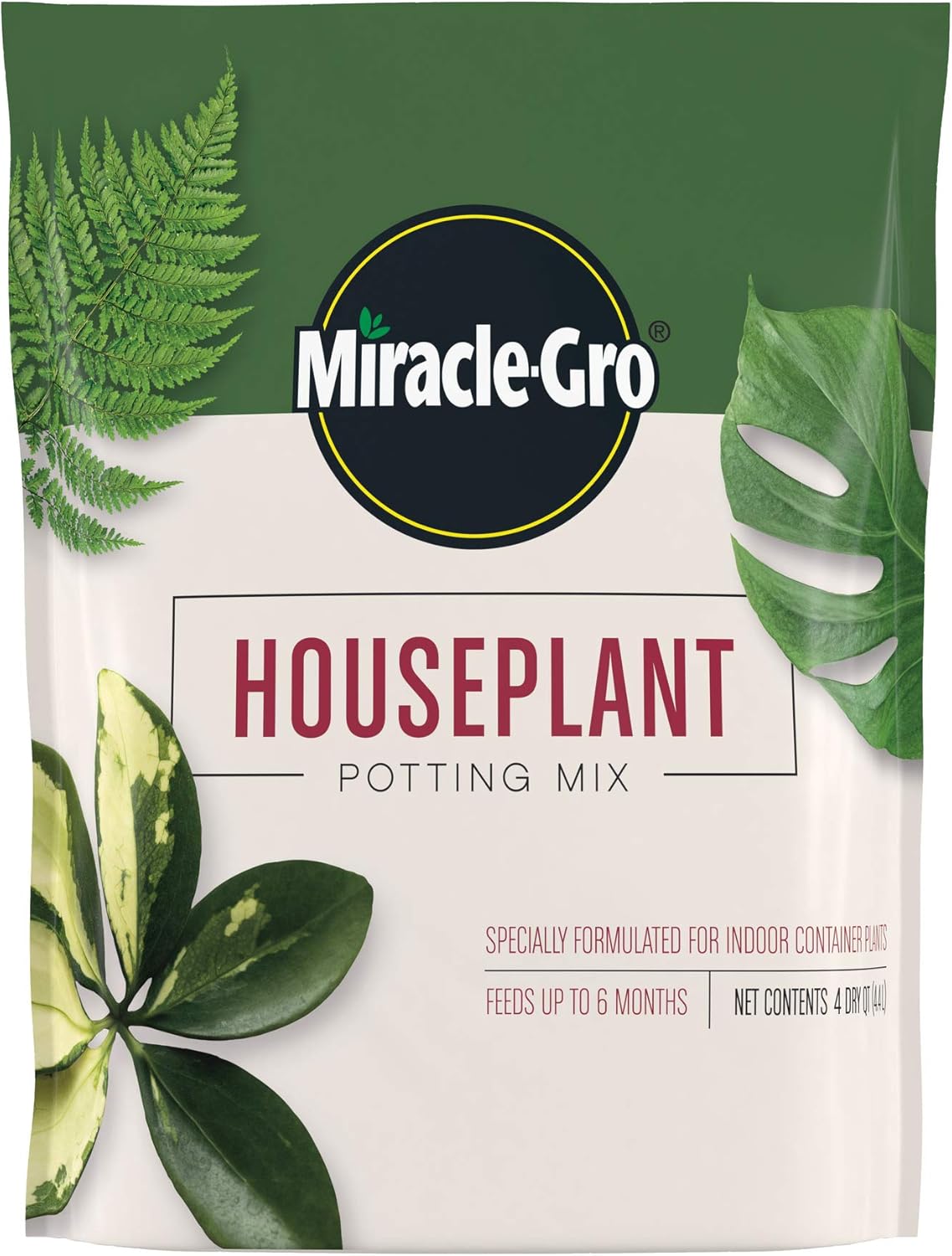 Miracle-Gro Houseplant Potting Mix: Fertilized, Perlite Soil for Indoor Gardening, Designed to Be Less Prone to Gnats, 4 qt. Miracle-Gro Houseplant Potting Mix: Fertilized, Perlite Soil for Indoor Gardening, Designed to Be Less Prone to Gnats, 4 qt.