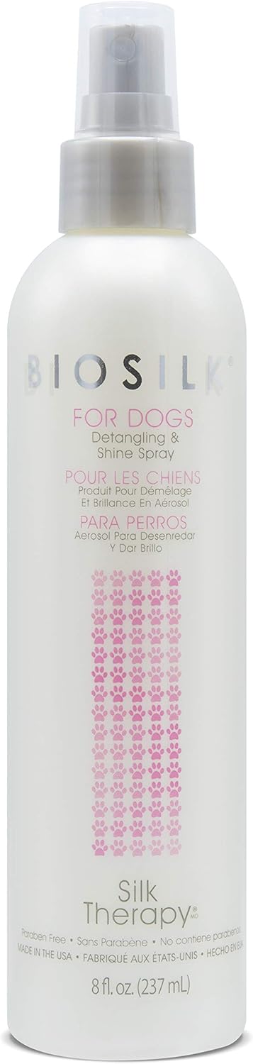BioSilk for Dogs Silk Therapy Detangling Plus Shine Mist for Dogs | Best Detangling Spray for All Dogs & Puppies for Shiny Coats and Dematting | 8 Oz Bottle (Packaging May Vary),WHITE (Pack of 1) BioSilk for Dogs Silk Therapy Detangling Plus Shine Mist for Dogs | Best Detangling Spray for All Dogs & Puppies for Shiny Coats and Dematting | 8 Oz Bottle (Packaging May Vary),WHITE (Pack of 1)