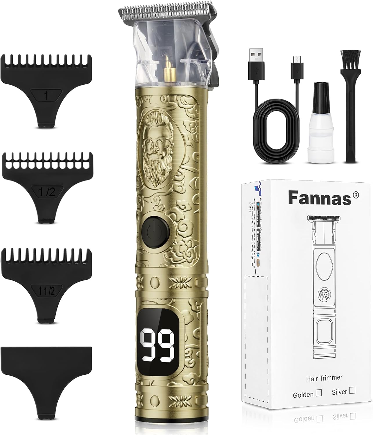 Hair Clippers for Men, Professional Hair Trimmer Barber Cordless Zero Gapped Hair Clippers with LCD Display, Mens Gifts Beard Trimmer T Liners Shavers Edgers Clipper for Hair Cutting – Gold Hair Clippers for Men, Professional Hair Trimmer Barber Cordless Zero Gapped Hair Clippers with LCD Display, Mens Gifts Beard Trimmer T Liners Shavers Edgers Clipper for Hair Cutting – Gold