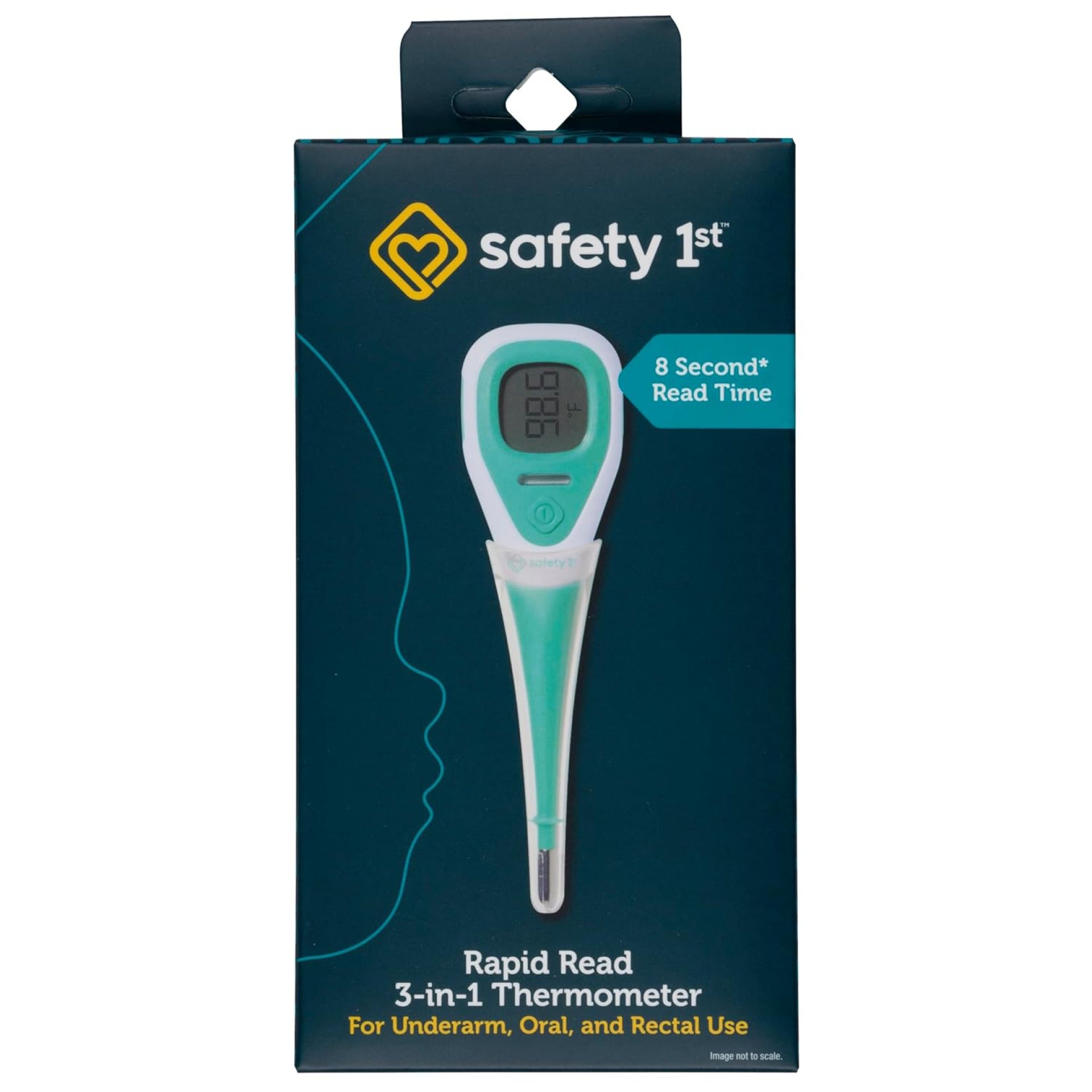 Safety 1st Rapid Read 3-In-1 Thermometer, Aqua, One Size Safety 1st Rapid Read 3-In-1 Thermometer, Aqua, One Size