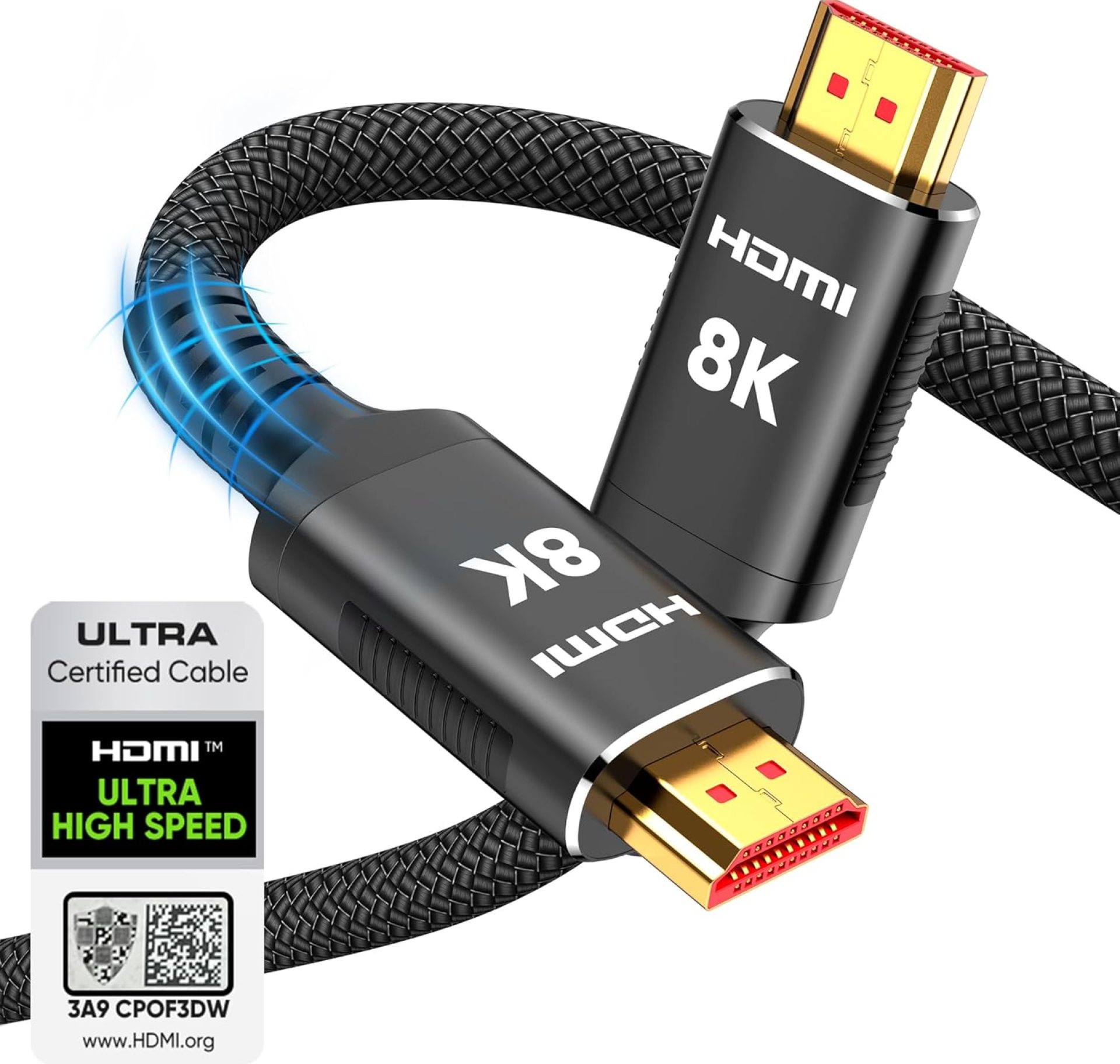 Snowkids 8K Certified HDMI 2.1 Cable 10 ft, 48Gbps Ultra High-Speed HDMI Cables Cord, 10K 8K@60Hz, 4K@120Hz Compatible for TV/Laptop/Monitor/PS5/Xbox/Projector/Entertainment/Sound System & More Snowkids 8K Certified HDMI 2.1 Cable 10 ft, 48Gbps Ultra High-Speed HDMI Cables Cord, 10K 8K@60Hz, 4K@120Hz Compatible for TV/Laptop/Monitor/PS5/Xbox/Projector/Entertainment/Sound System & More