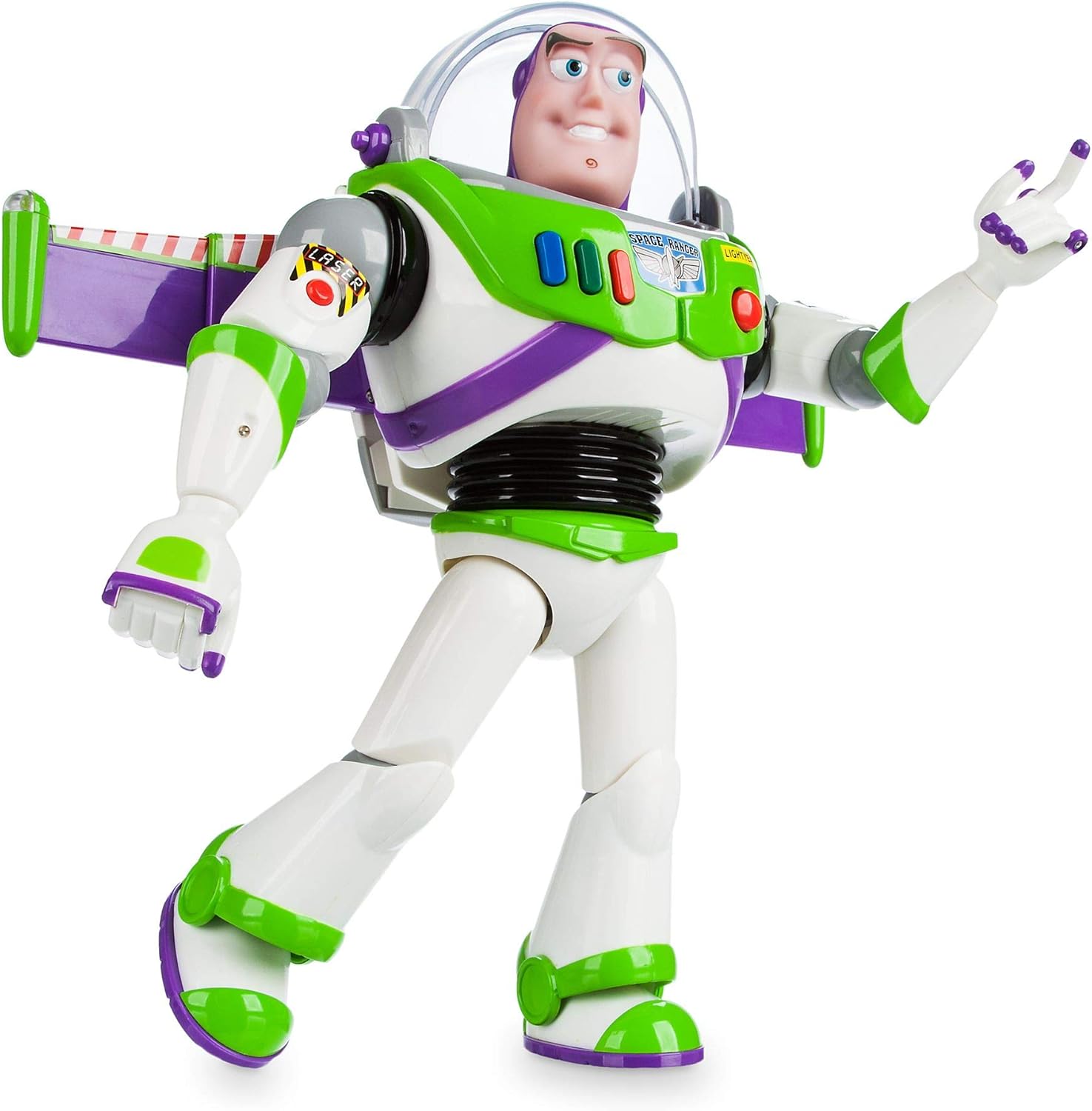 Disney Store Official Buzz Lightyear Interactive Talking Action Figure from Toy Story, Features 10+ English Phrases, Interacts with Other Figures and Toys Disney Store Official Buzz Lightyear Interactive Talking Action Figure from Toy Story, Features 10+ English Phrases, Interacts with Other Figures and Toys