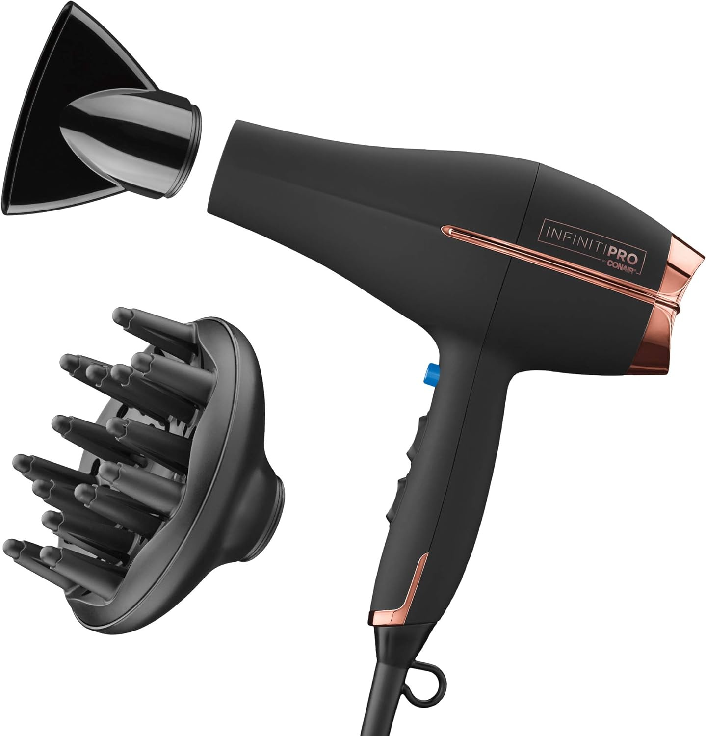 INFINITIPRO BY CONAIR Hair Dryer with Diffuser | AC Motor Pro Hair Dryer with Ceramic Technology | Includes Diffuser and Concentrator | Black | Packaging May Vary INFINITIPRO BY CONAIR Hair Dryer with Diffuser | AC Motor Pro Hair Dryer with Ceramic Technology | Includes Diffuser and Concentrator | Black | Packaging May Vary