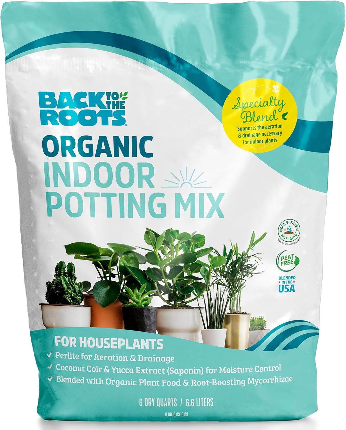 Back to the Roots 100% Organic Indoor Potting Mix (6 Quart), Promotes Healthy Houseplant Growth, Made in The USA Back to the Roots 100% Organic Indoor Potting Mix (6 Quart), Promotes Healthy Houseplant Growth, Made in The USA