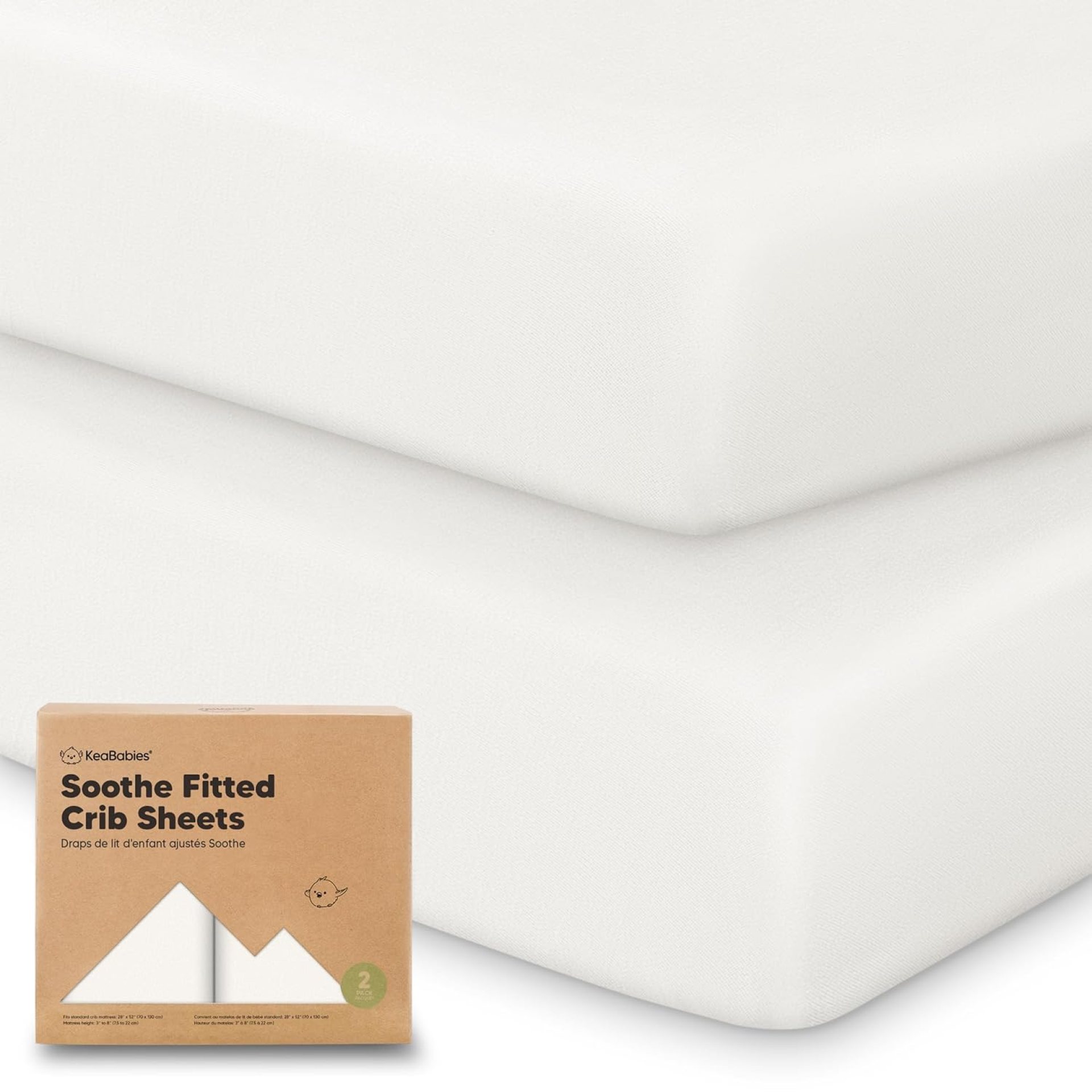 KeaBabies 2-Pack Organic Crib Sheets for Boys, Girls – 52×28 Fitted Crib Mattress Sheet Neutral, Breathable Jersey Cotton Cover for Baby Bed, Toddler Mattress, Soft & Cute Prints (Soft White) KeaBabies 2-Pack Organic Crib Sheets for Boys, Girls – 52×28 Fitted Crib Mattress Sheet Neutral, Breathable Jersey Cotton Cover for Baby Bed, Toddler Mattress, Soft & Cute Prints (Soft White)