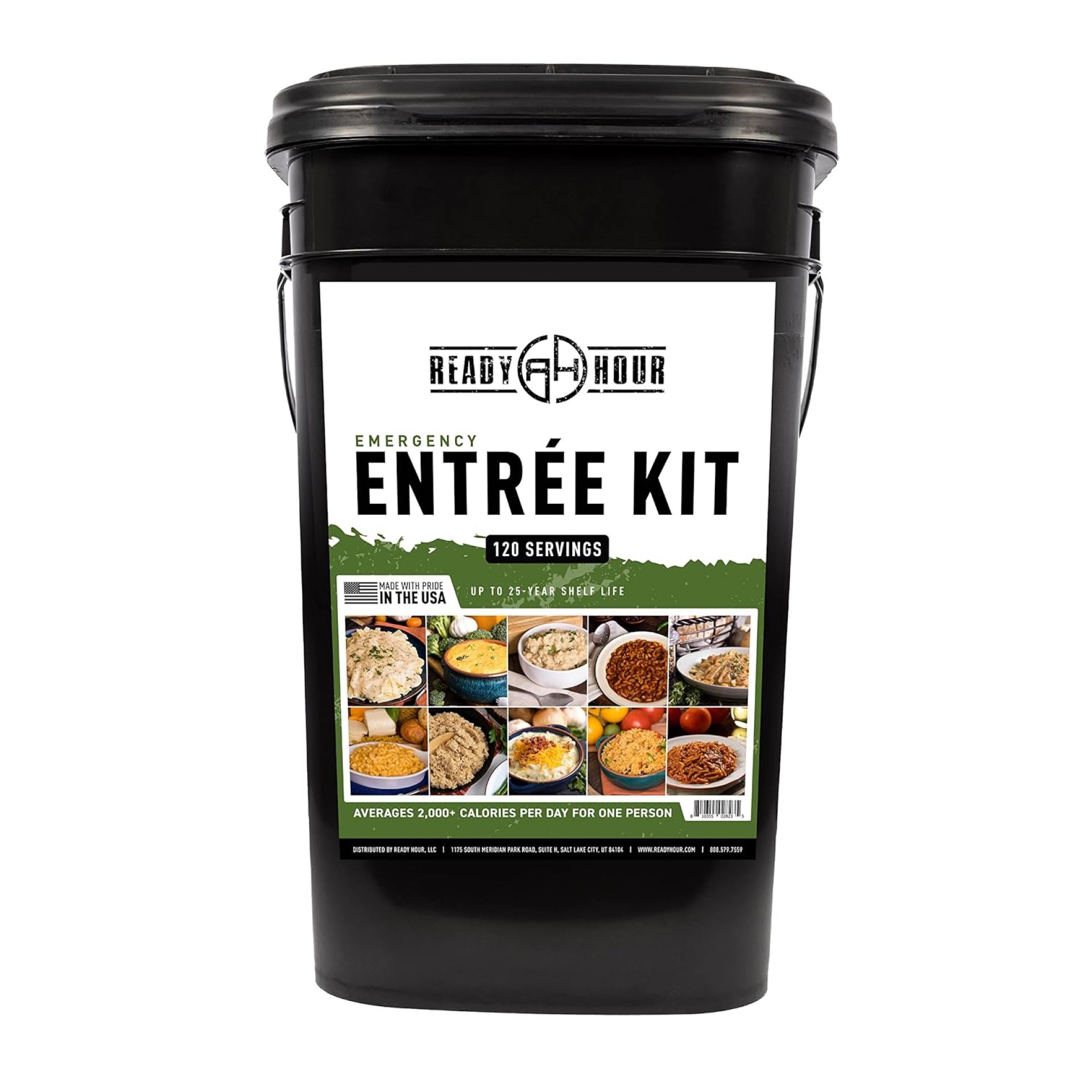 Ready Hour, Emergency Meal Entrées, Real Non-Perishable Meals, 25-Year Shelf Life, Portable Flood-Safe Container, 120 Servings Ready Hour, Emergency Meal Entrées, Real Non-Perishable Meals, 25-Year Shelf Life, Portable Flood-Safe Container, 120 Servings