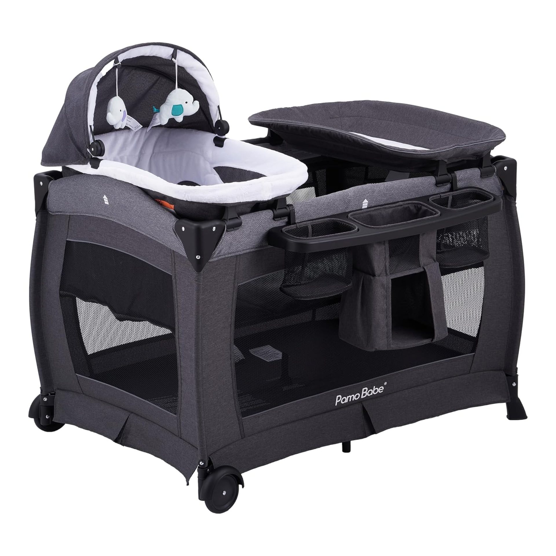 Pamo Babe Deluxe Nursery Center Portable Playpen Foldable Playard for Baby and Toddler Mattress, Changing Table for Newborn(Black) Pamo Babe Deluxe Nursery Center Portable Playpen Foldable Playard for Baby and Toddler Mattress, Changing Table for Newborn(Black)