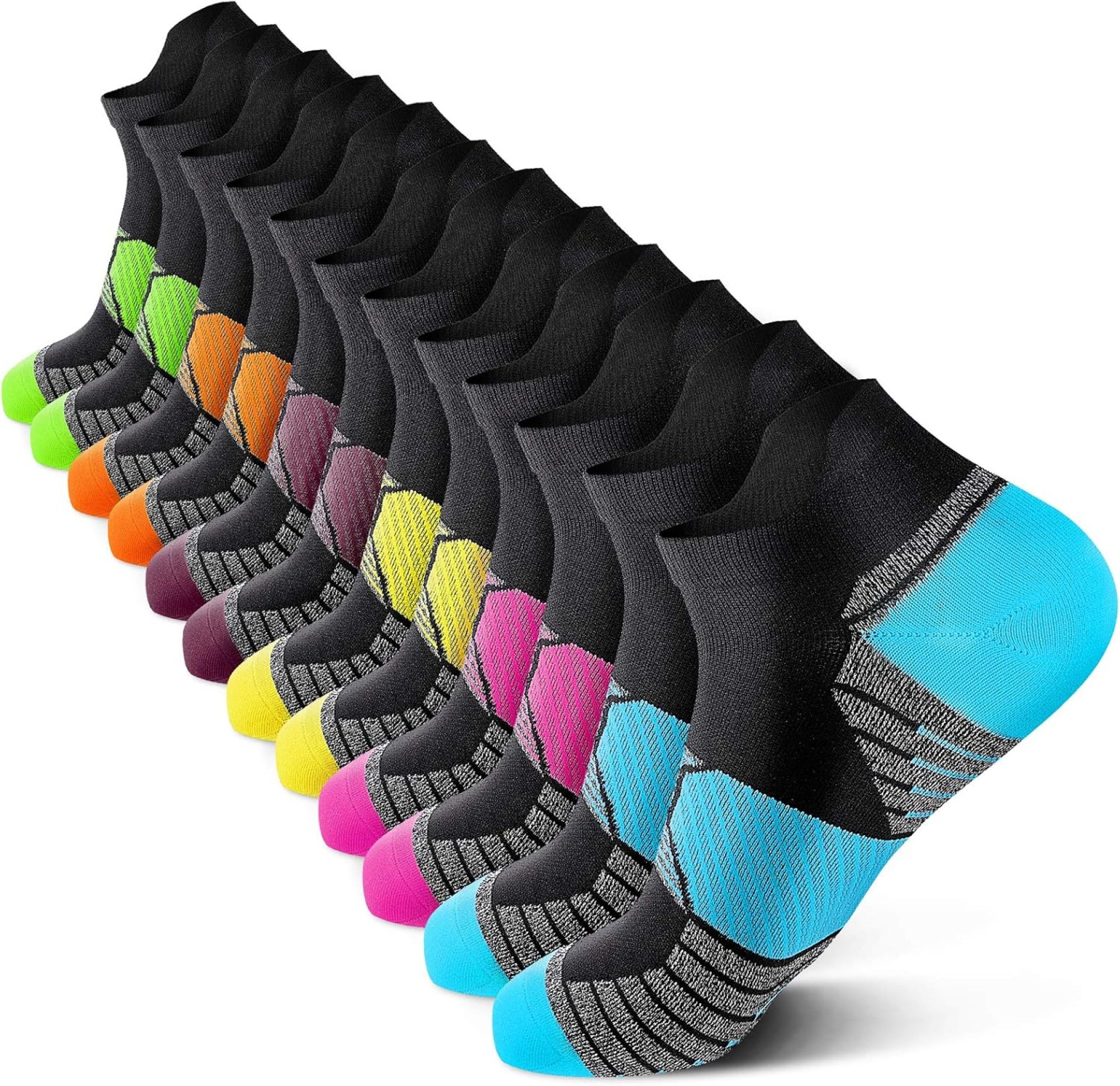 PAPLUS Compression Running Socks Women (6 Pairs), Ankle Athletic Socks Low Cut with Arch Support PAPLUS Compression Running Socks Women (6 Pairs), Ankle Athletic Socks Low Cut with Arch Support