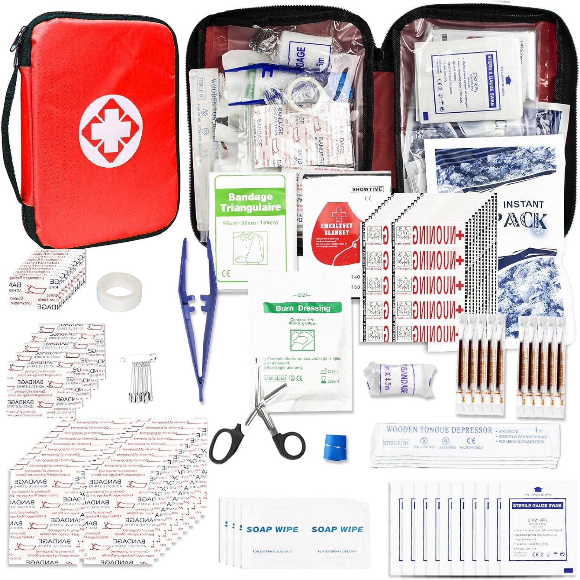 Travel-First Aid-Kit Car-Home 300PCS Survival-Kit Outdoor-Adventure – Small Portable Red Emergency Essential Sets Office Hiking Camping Business Public Must Have First Aid Gear Equipment 1st Aid Travel-First Aid-Kit Car-Home 300PCS Survival-Kit Outdoor-Adventure – Small Portable Red Emergency Essential Sets Office Hiking Camping Business Public Must Have First Aid Gear Equipment 1st Aid