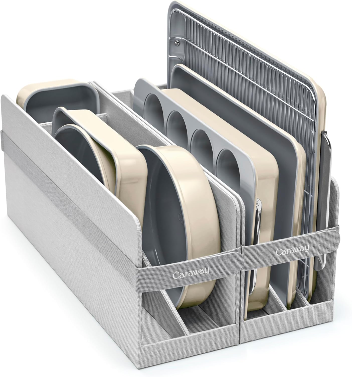 Caraway Nonstick Ceramic Bakeware Set (11 Pieces) – Baking Sheets, Assorted Baking Pans, Cooling Rack, & Storage – Aluminized Steel Body – Non Toxic, PTFE & PFOA Free – Cream Caraway Nonstick Ceramic Bakeware Set (11 Pieces) – Baking Sheets, Assorted Baking Pans, Cooling Rack, & Storage – Aluminized Steel Body – Non Toxic, PTFE & PFOA Free – Cream