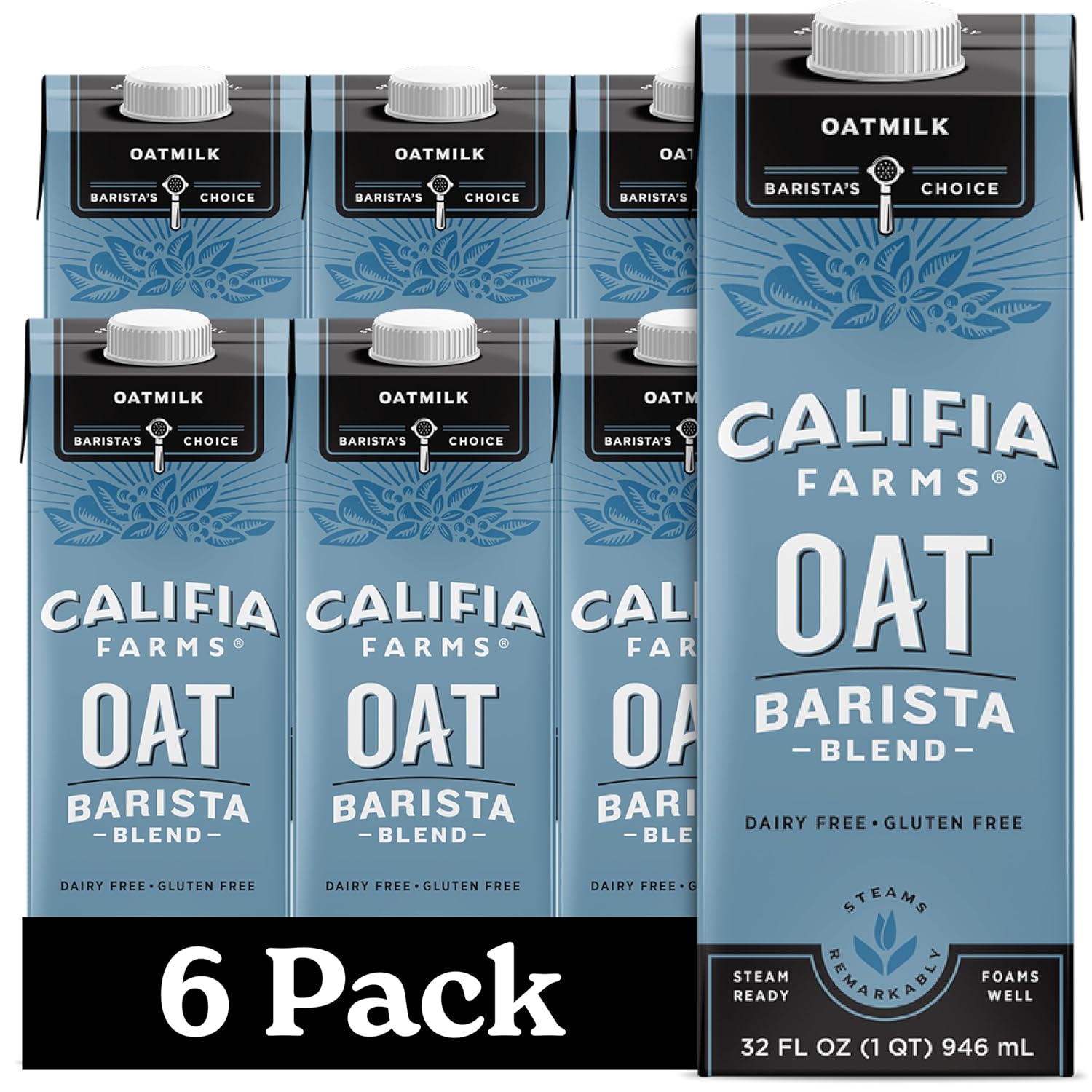 Califia Farms – Oat Barista Blend Oat Milk, 32 Oz (Pack of 6), Shelf Stable, Dairy Free, Plant Based, Vegan, Gluten Free, Non GMO, High Calcium, Milk Frother, Creamer, Oatmilk Califia Farms – Oat Barista Blend Oat Milk, 32 Oz (Pack of 6), Shelf Stable, Dairy Free, Plant Based, Vegan, Gluten Free, Non GMO, High Calcium, Milk Frother, Creamer, Oatmilk