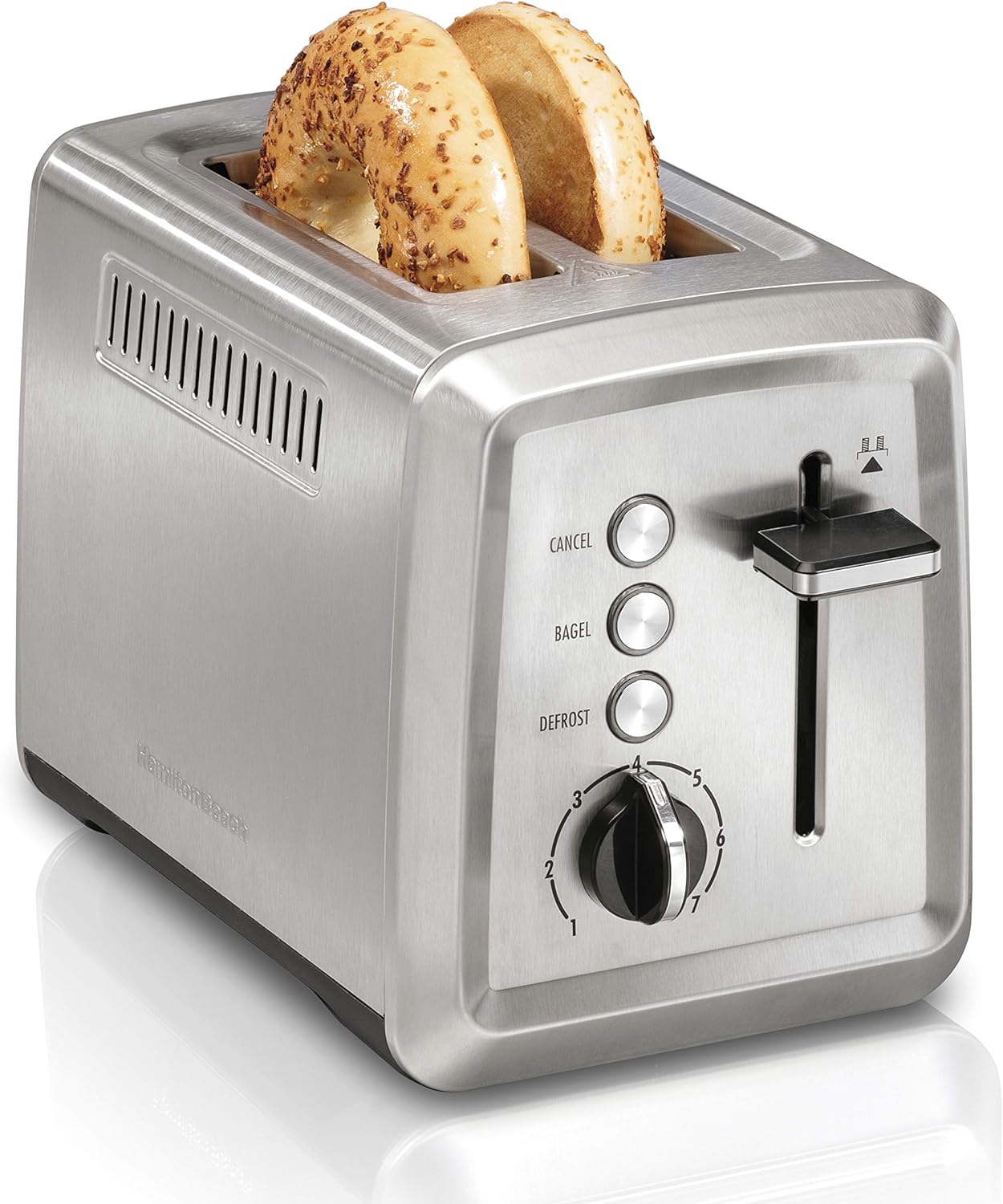 Hamilton Beach 2 Slice Toaster with Extra-Wide Slots, Bagel Setting, Toast Boost, Slide-Out Crumb Tray, Auto-Shutoff & Cancel Button, Defrost Function, Stainless Steel (22794) Hamilton Beach 2 Slice Toaster with Extra-Wide Slots, Bagel Setting, Toast Boost, Slide-Out Crumb Tray, Auto-Shutoff & Cancel Button, Defrost Function, Stainless Steel (22794)