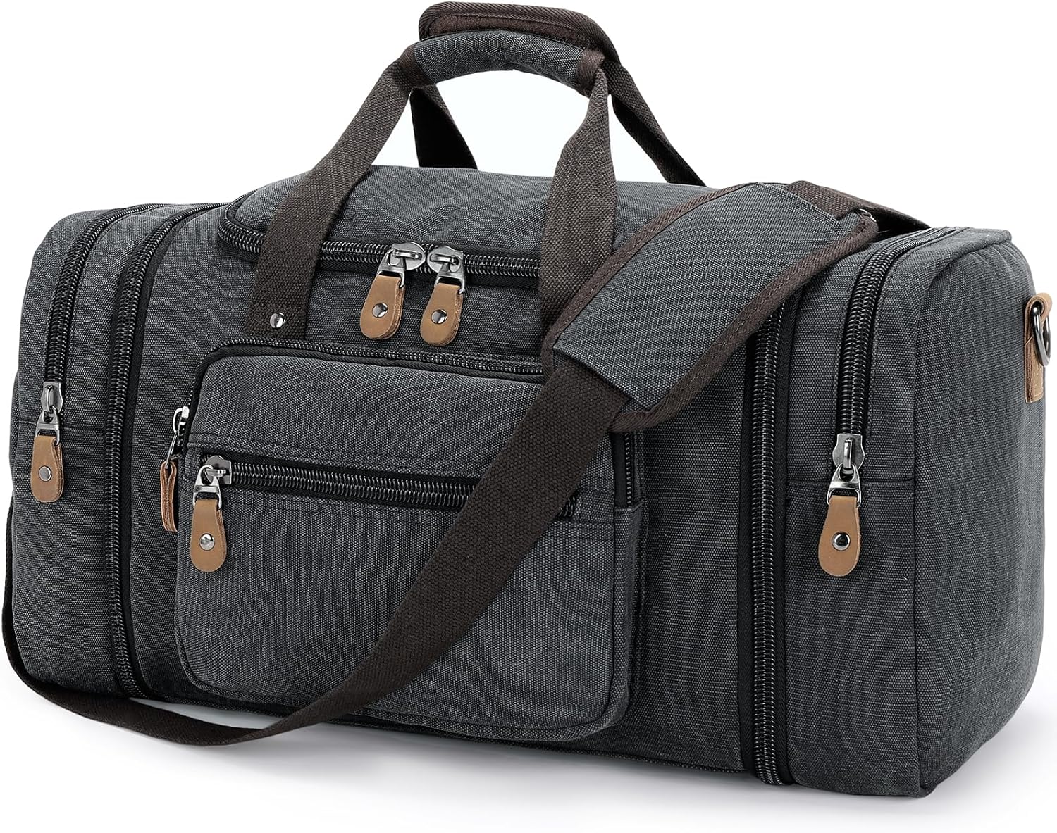 Gonex Canvas Duffle Bag for Travel 50L Expandable Duffel Weekend Overnight Bag men (Dark Gray) Gonex Canvas Duffle Bag for Travel 50L Expandable Duffel Weekend Overnight Bag men (Dark Gray)