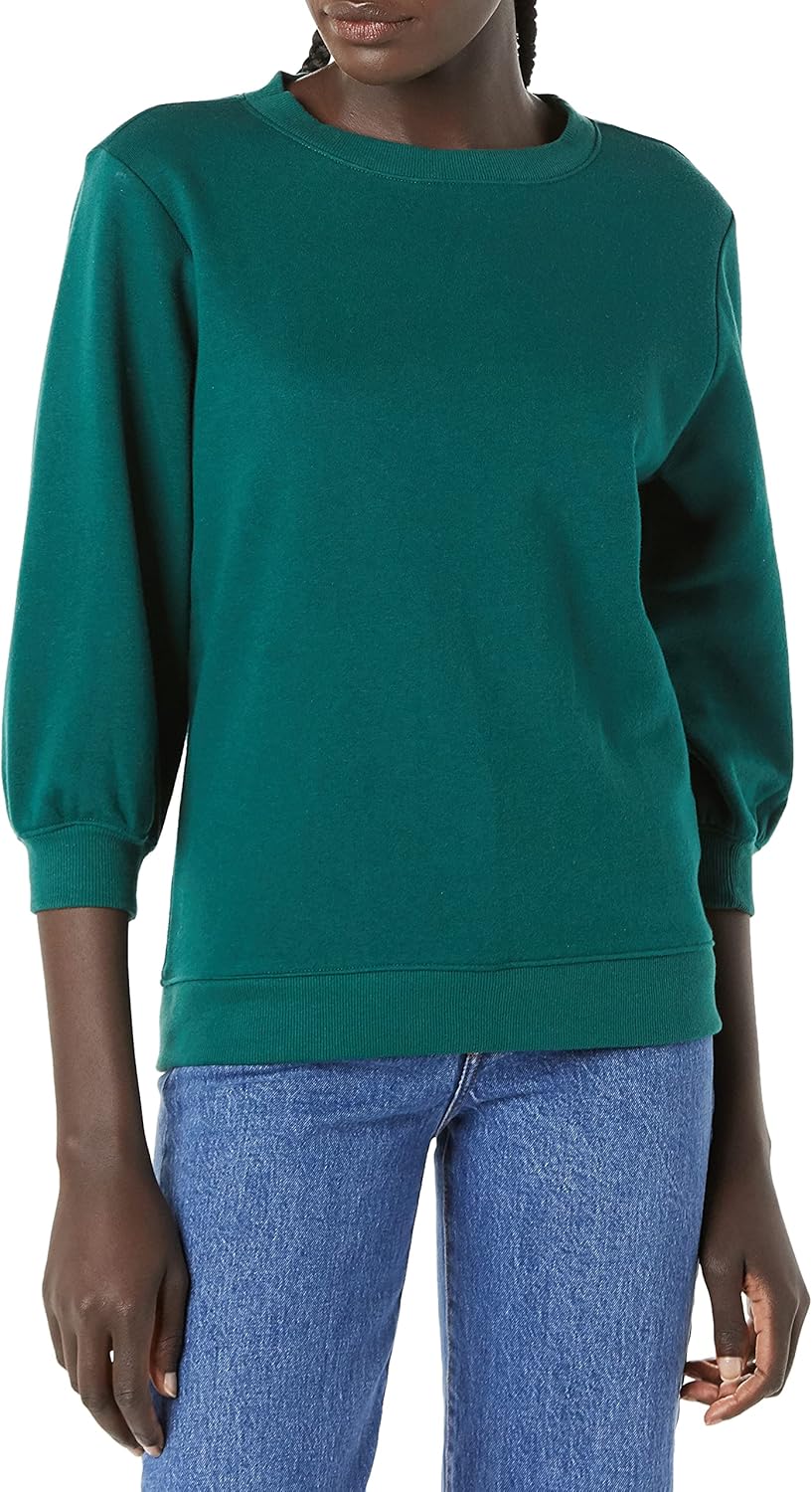 Amazon Essentials Women’s French Terry Fleece Sleeve Detail Crewneck Sweatshirt Amazon Essentials Women’s French Terry Fleece Sleeve Detail Crewneck Sweatshirt