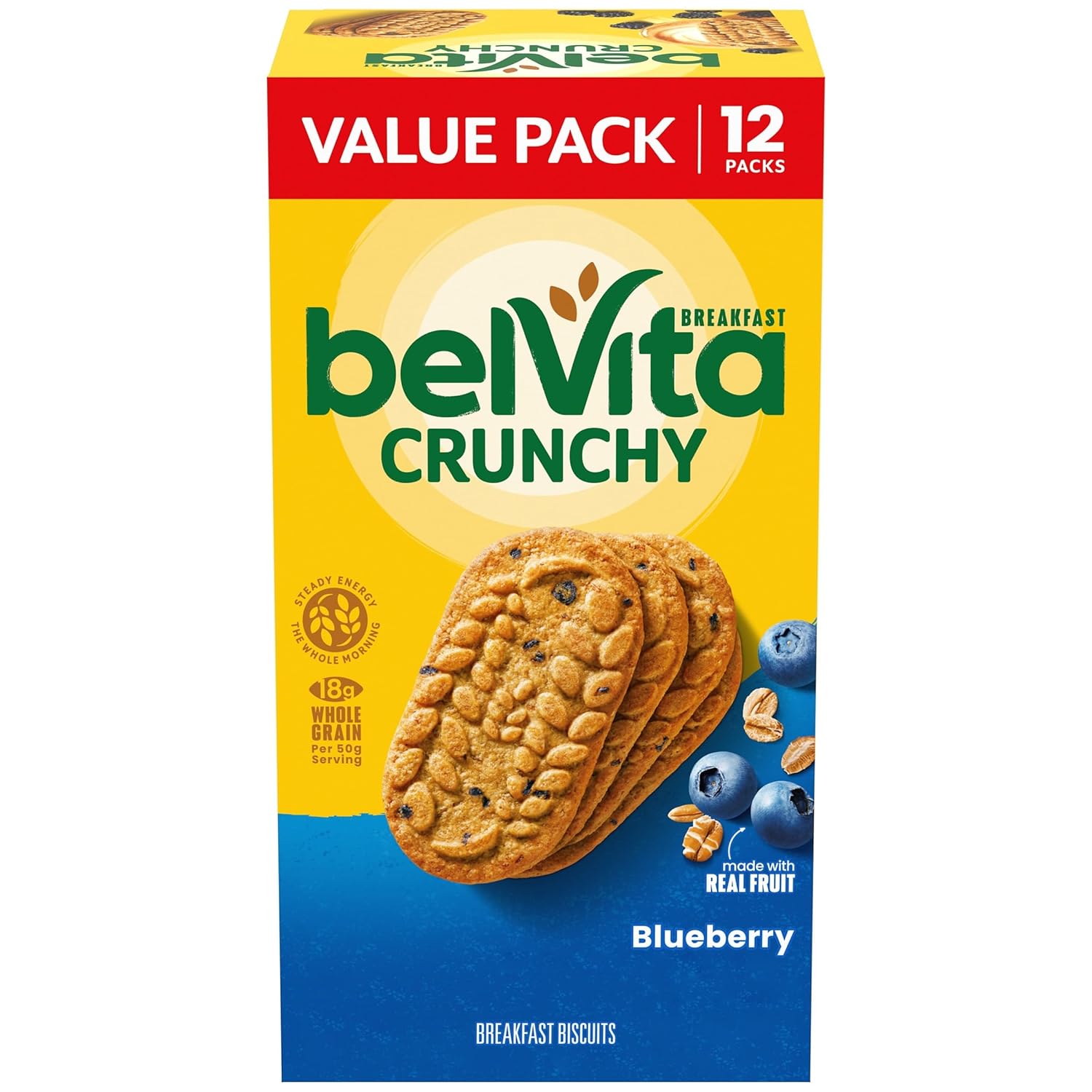 belVita Blueberry Breakfast Biscuits, Value Pack, 12 Packs (4 Biscuits Per Pack) belVita Blueberry Breakfast Biscuits, Value Pack, 12 Packs (4 Biscuits Per Pack)