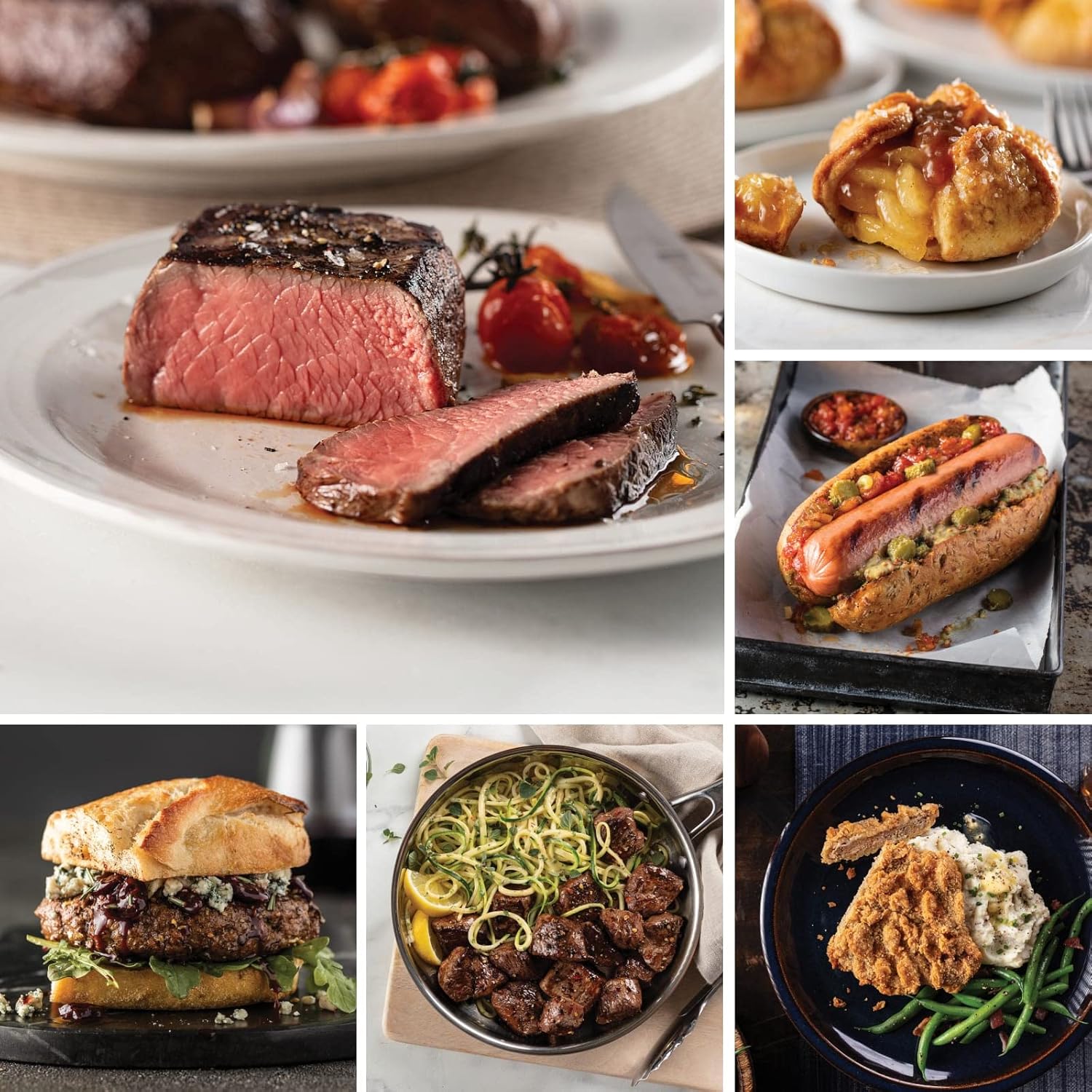 Omaha Steaks Ultimate Gift Package (4x Butcher’s Cut Top Sirloins, 4x PureGround Filet Mignon Burgers, 1 lb. Triple-Trimmed Tenderloin Tips, 4x Air-Chilled Boneless Chicken Breasts, 4x Chicken Fried Steaks, 4x Gourmet Jumbo Franks, 4x Potatoes au Gratin, 4x Caramel Apple Tartlets, 4x Baguettes with Garlic Butter, 1 jar Omaha Steaks Seasoning) Omaha Steaks Ultimate Gift Package (4x Butcher’s Cut Top Sirloins, 4x PureGround Filet Mignon Burgers, 1 lb. Triple-Trimmed Tenderloin Tips, 4x Air-Chilled Boneless Chicken Breasts, 4x Chicken Fried Steaks, 4x Gourmet Jumbo Franks, 4x Potatoes au Gratin, 4x Caramel Apple Tartlets, 4x Baguettes with Garlic Butter, 1 jar Omaha Steaks Seasoning)