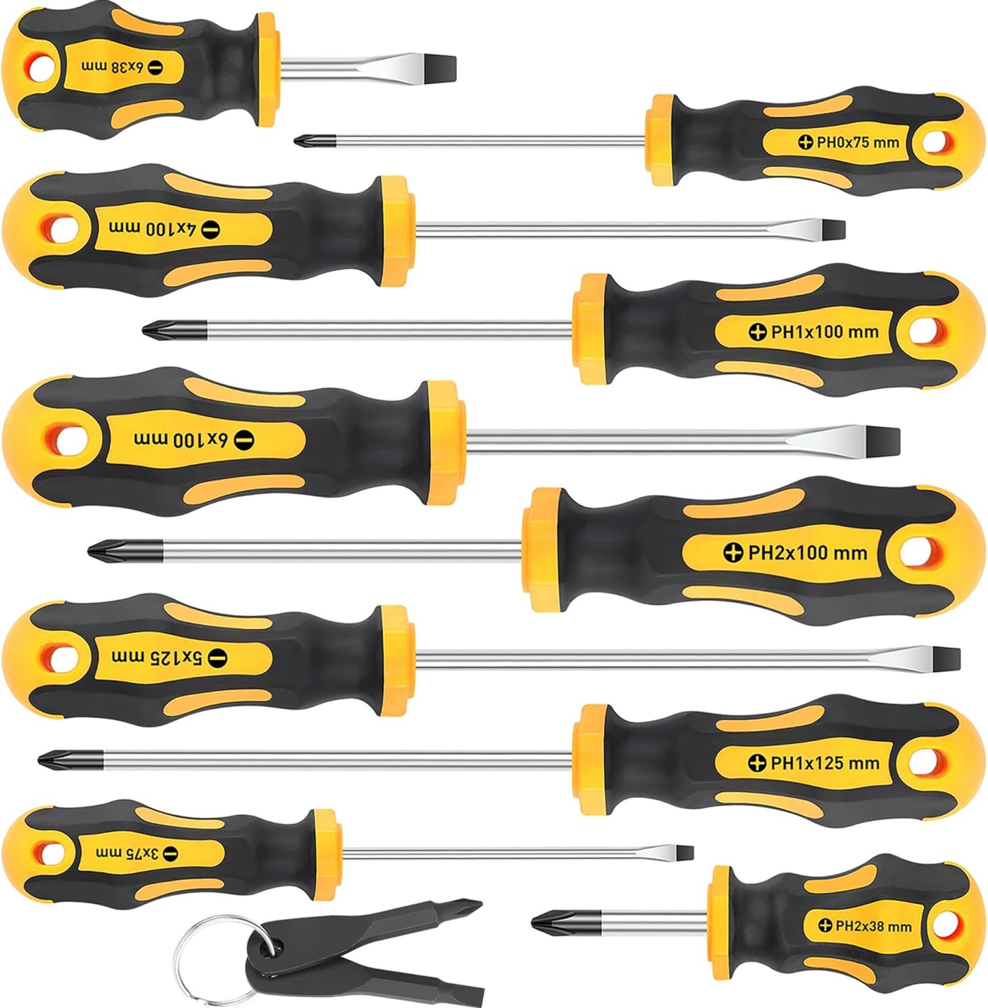 Amartisan 10-Piece Magnetic Screwdrivers Set, 5 Phillips and 5 Slotted Tips Professional Cushion Grip Screwdriver Set Amartisan 10-Piece Magnetic Screwdrivers Set, 5 Phillips and 5 Slotted Tips Professional Cushion Grip Screwdriver Set