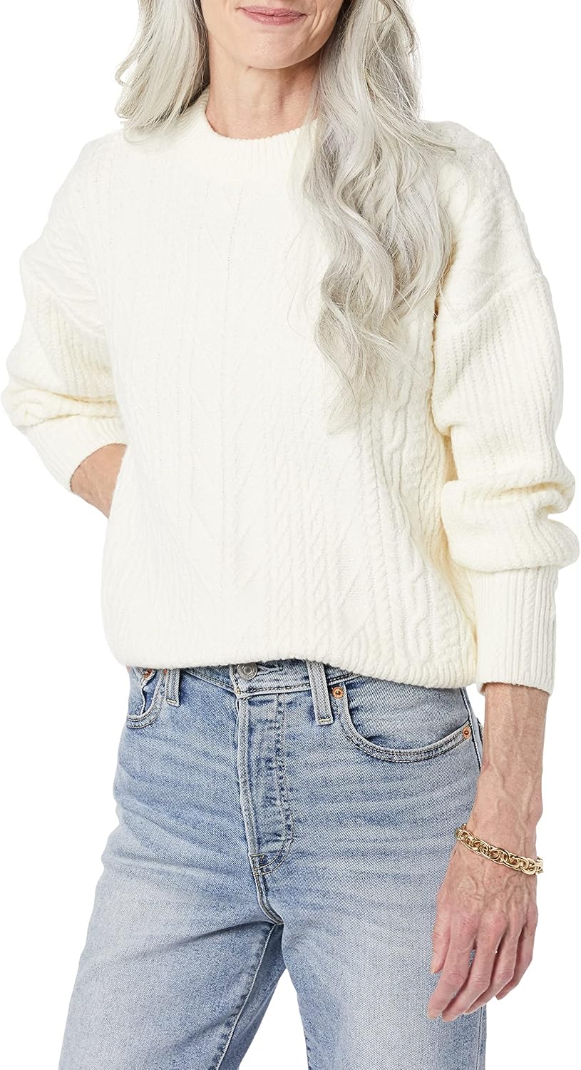 Amazon Essentials Women’s Cable Knit Sweater, Soft-Touch Modern Crewneck, Plus Size Available Amazon Essentials Women’s Cable Knit Sweater, Soft-Touch Modern Crewneck, Plus Size Available